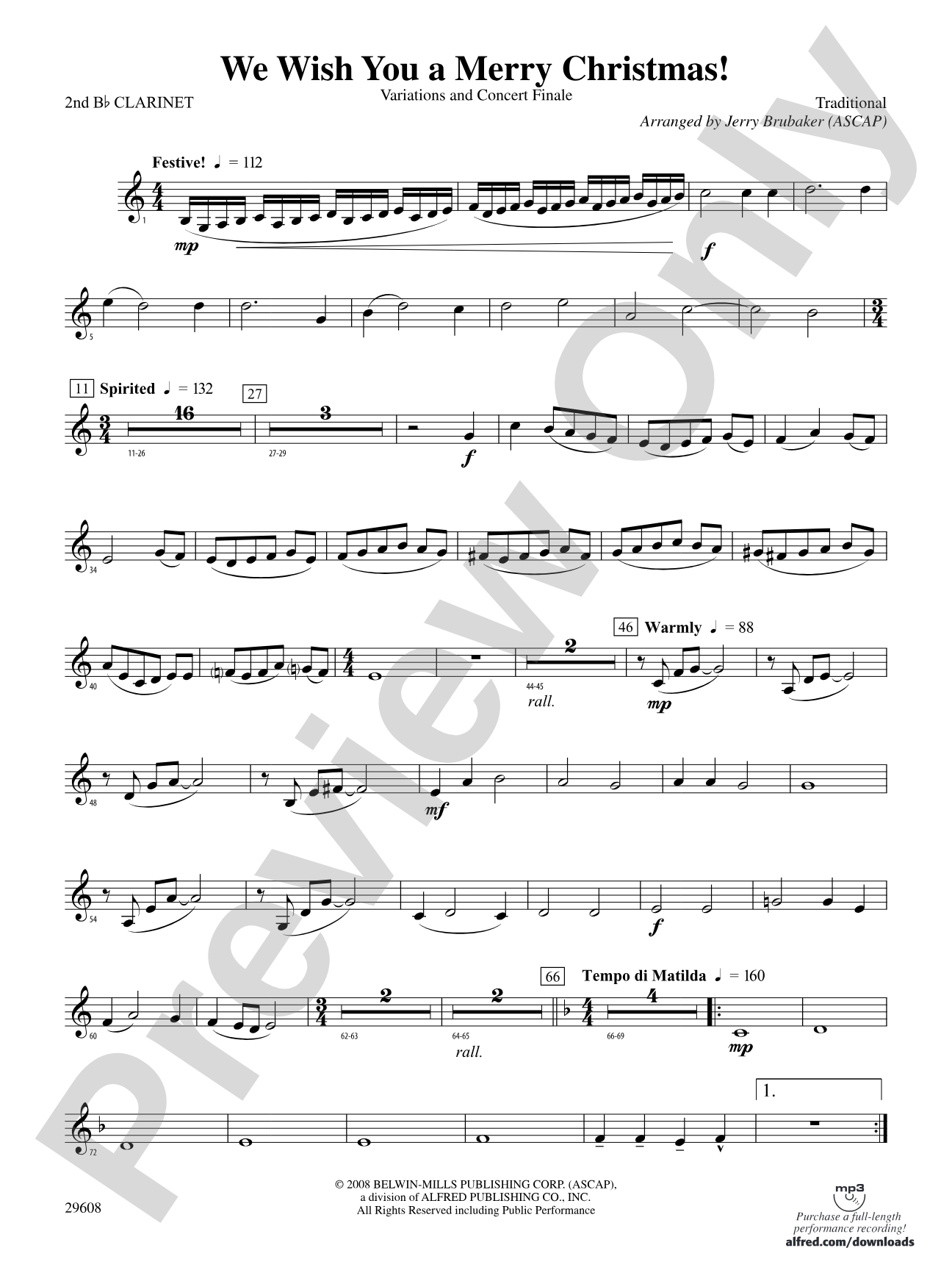 We Wish You a Merry Christmas!: 2nd B-flat Clarinet
