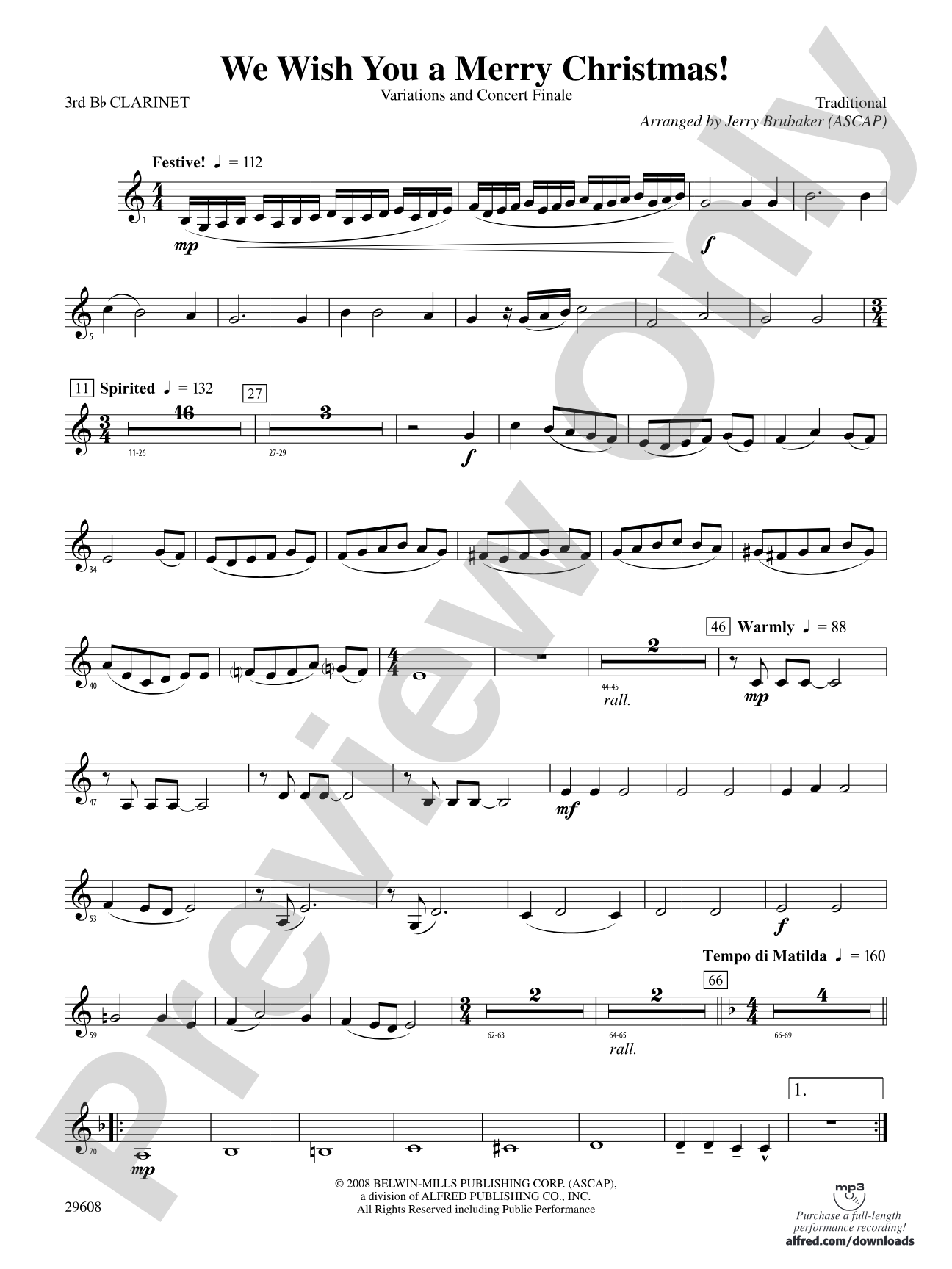 We Wish You a Merry Christmas!: 3rd B-flat Clarinet