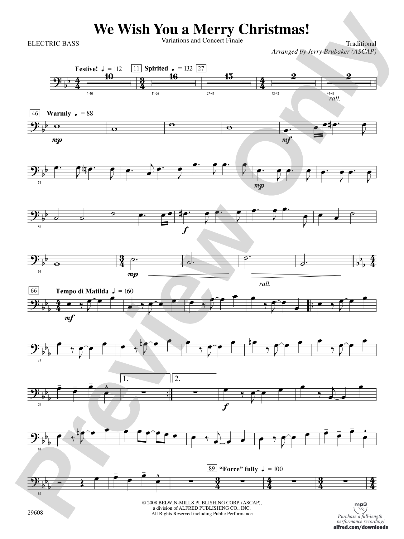 We Wish You a Merry Christmas!: Electric Bass