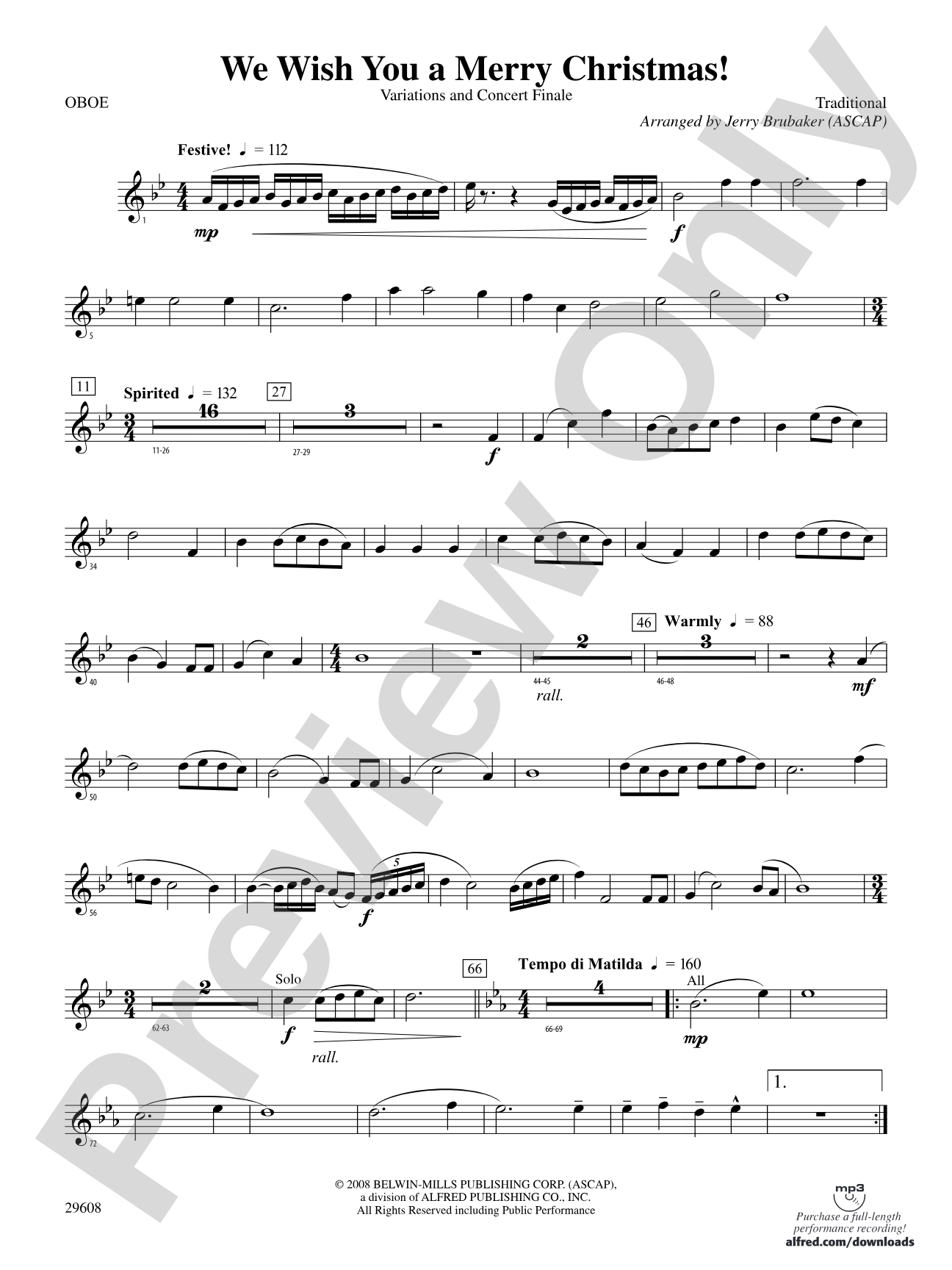 We Wish You a Merry Christmas!: Oboe