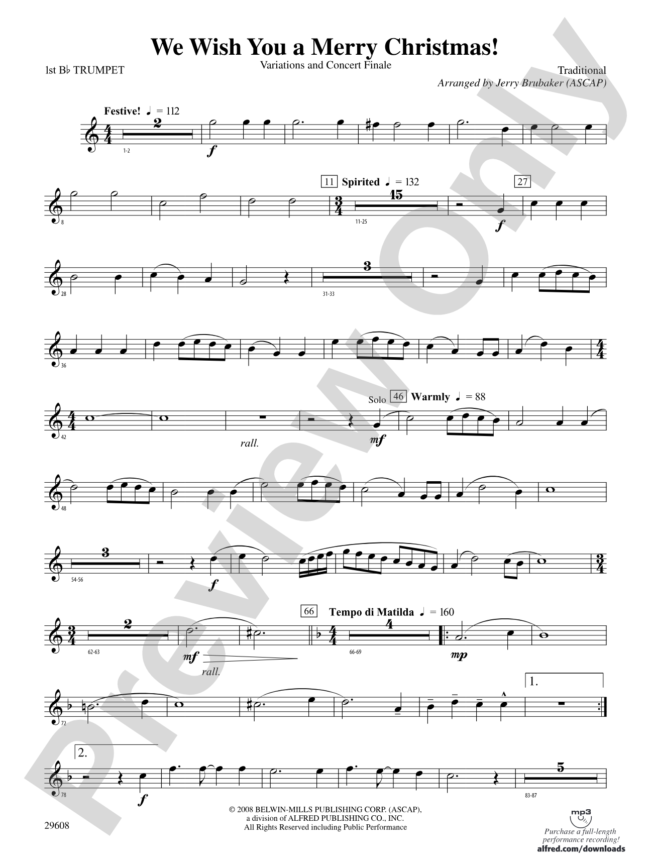We Wish You a Merry Christmas!: 1st B-flat Trumpet