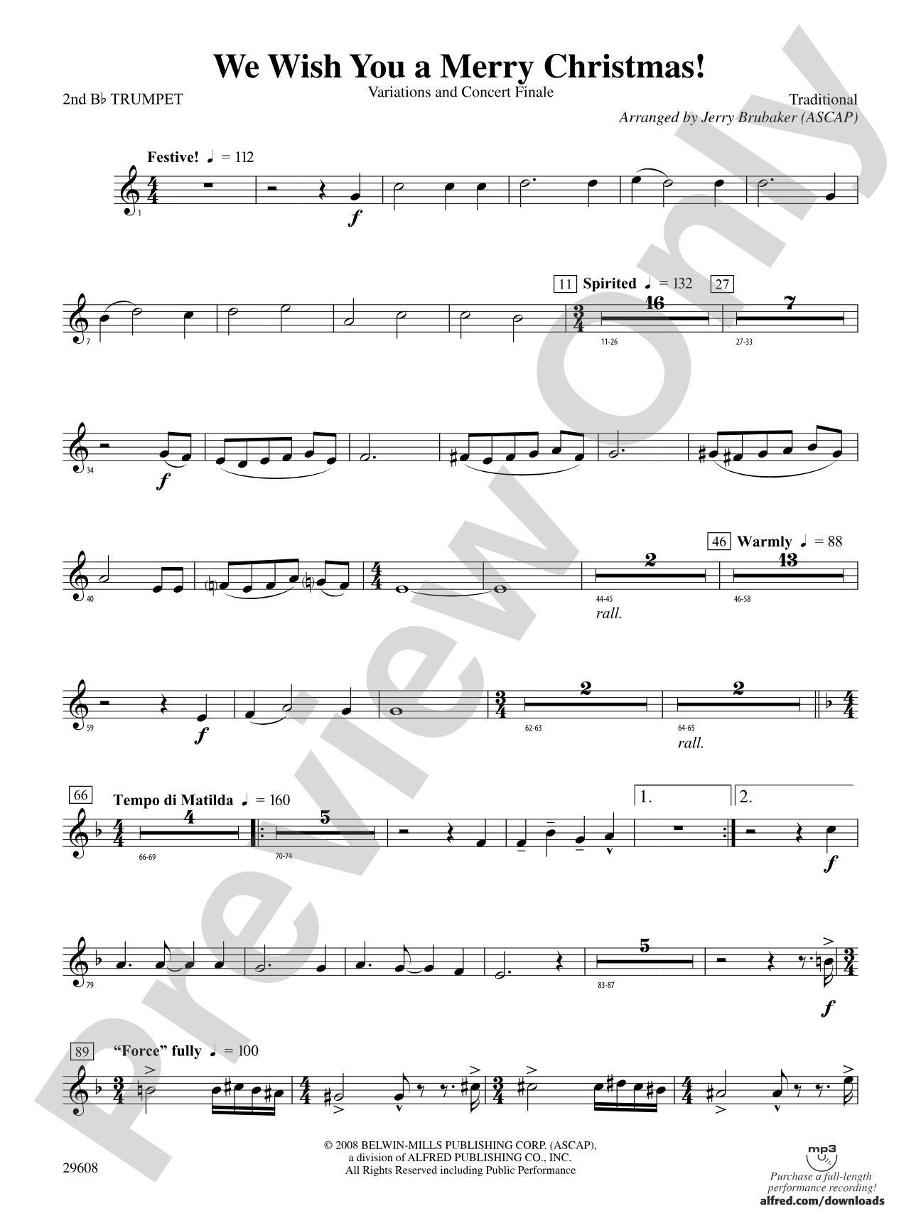 We Wish You a Merry Christmas!: 2nd B-flat Trumpet