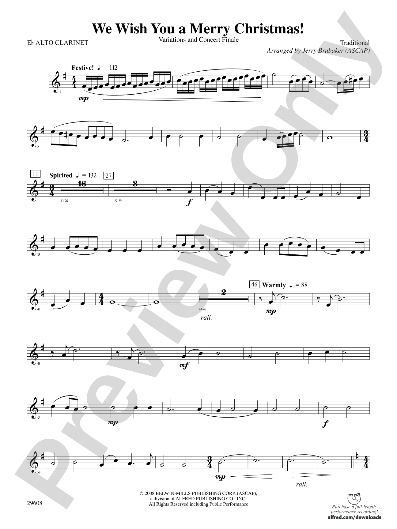 We Wish You a Merry Christmas!: (wp) E-flat Alto Clarinet