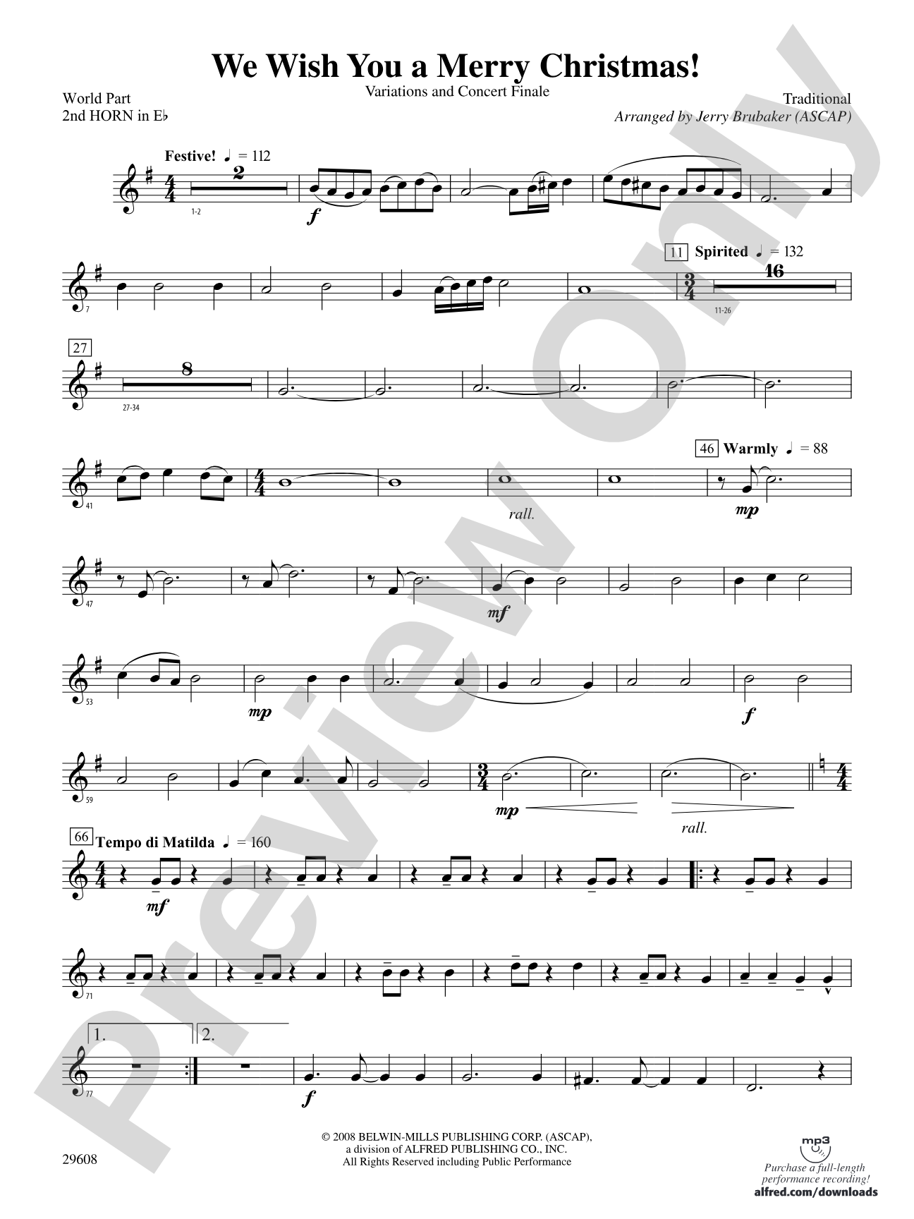 We Wish You a Merry Christmas!: (wp) 2nd Horn in E-flat