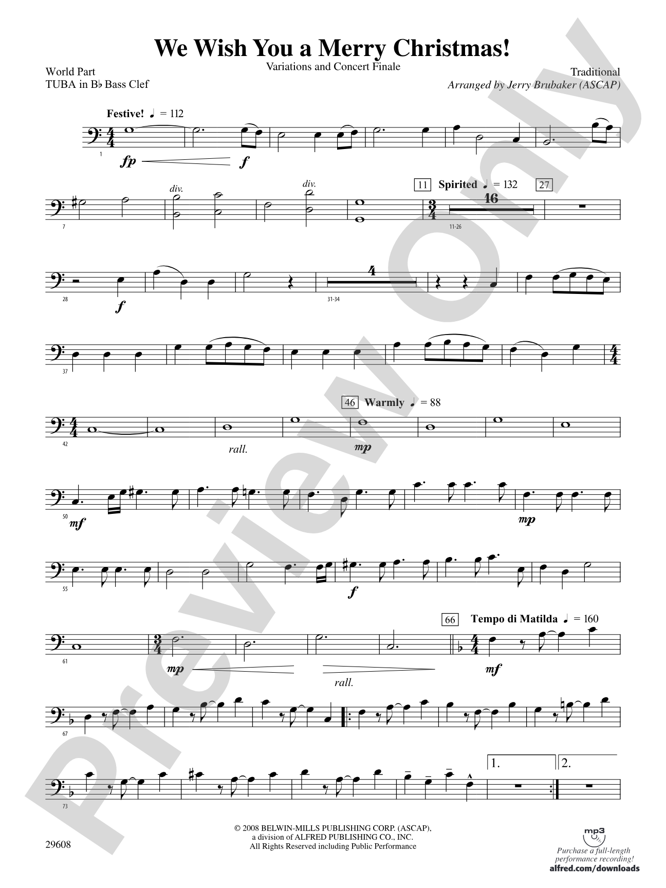 We Wish You a Merry Christmas!: (wp) B-flat Tuba B.C.