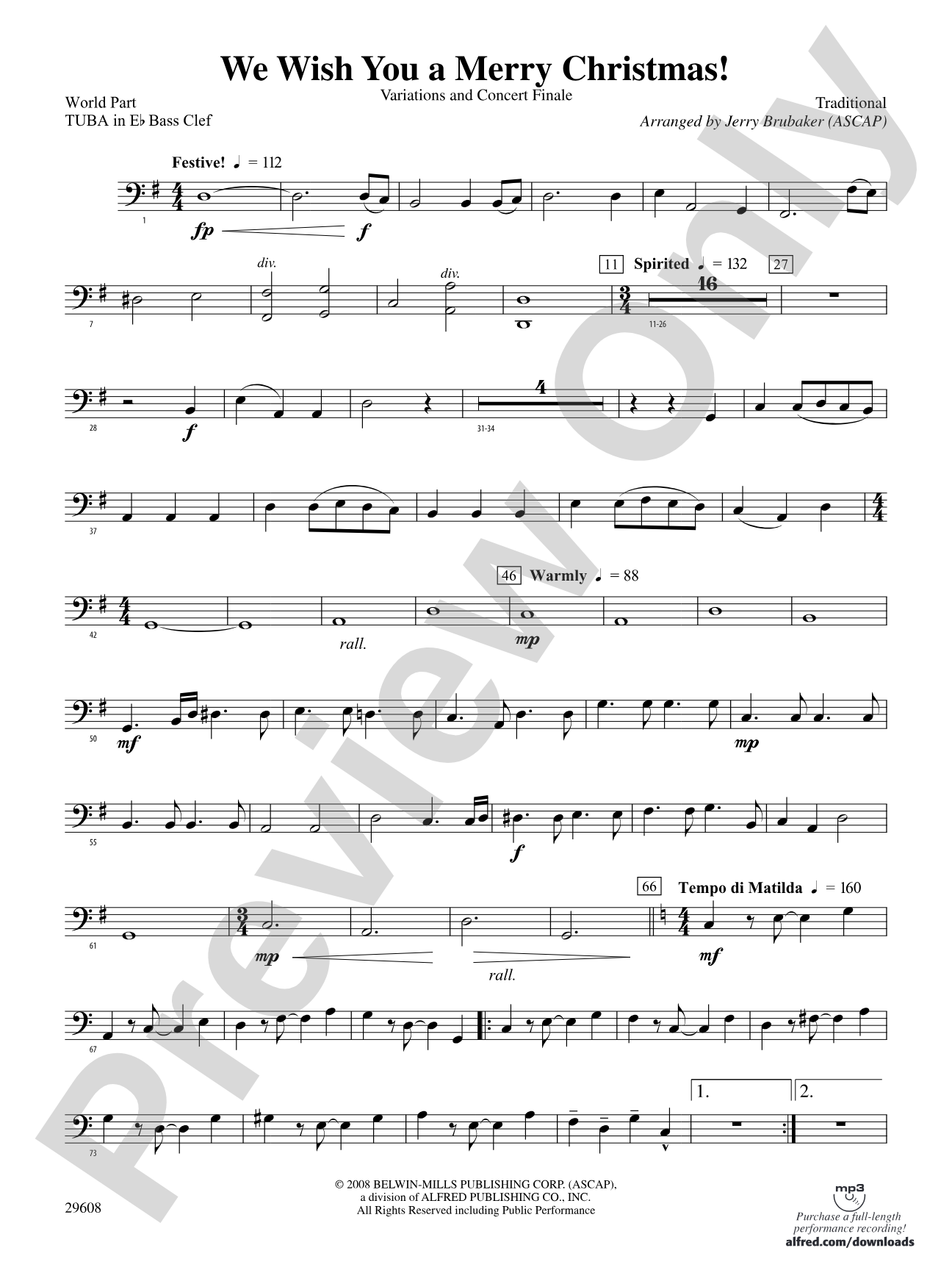 We Wish You a Merry Christmas!: (wp) E-flat Tuba B.C.