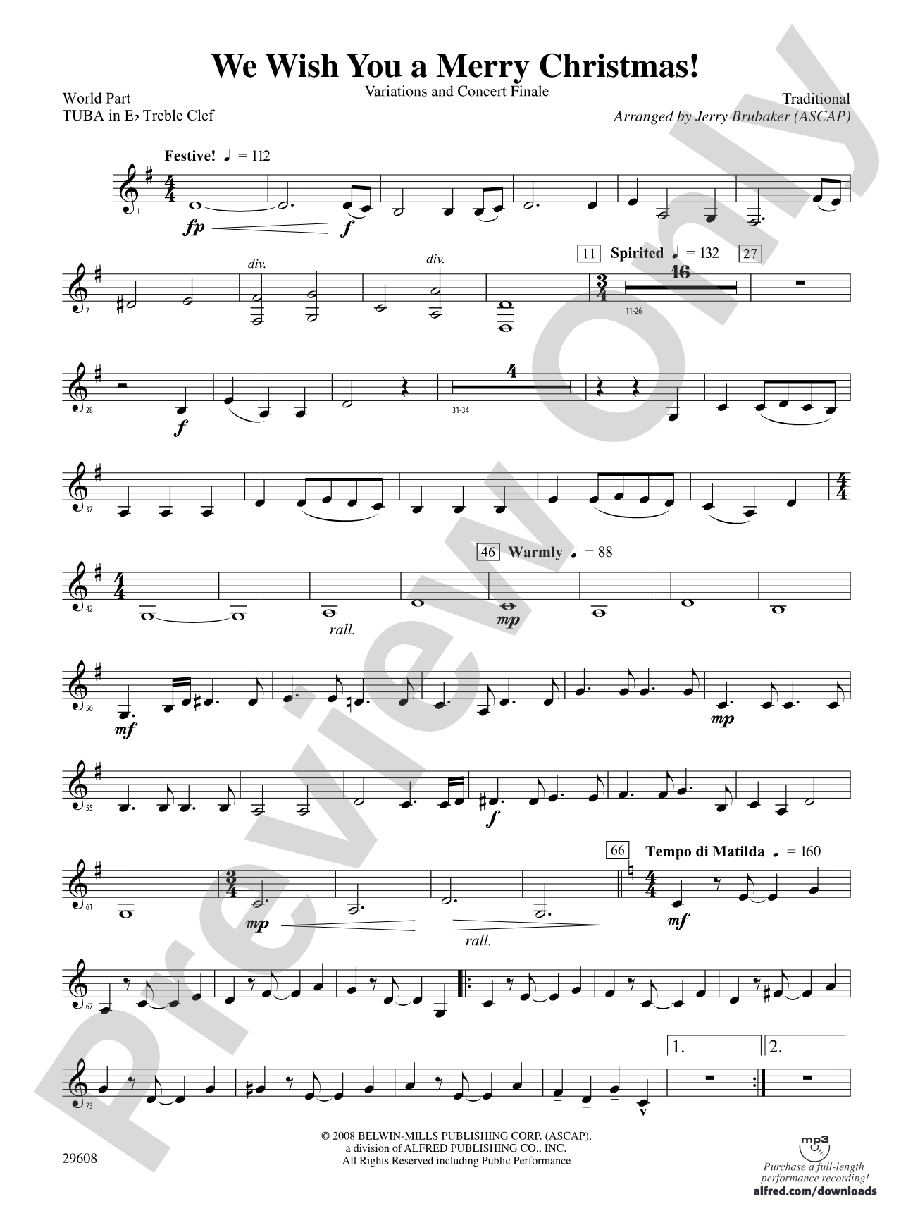 We Wish You a Merry Christmas!: (wp) E-flat Tuba T.C.