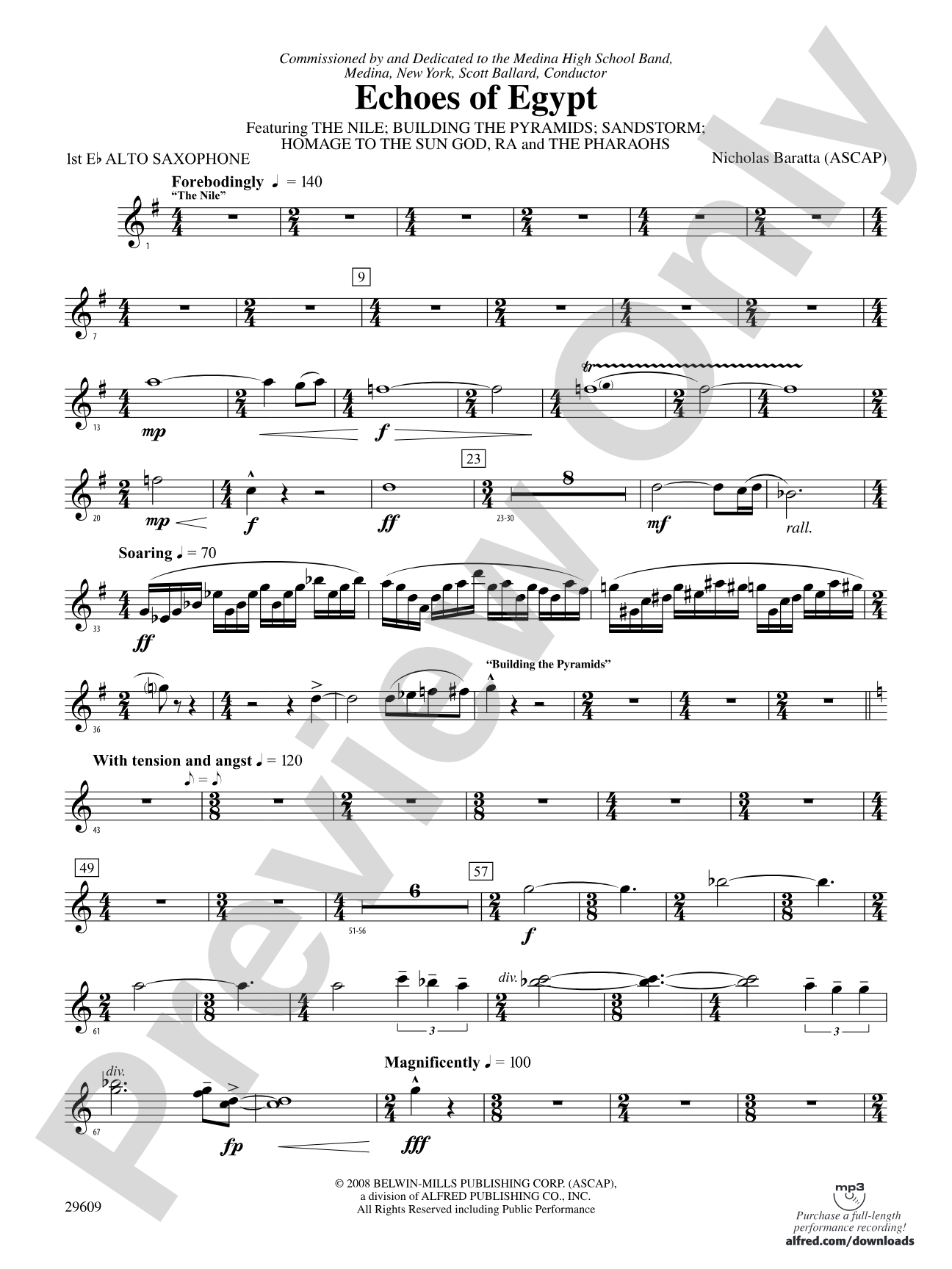 Echoes of Egypt: E-flat Alto Saxophone