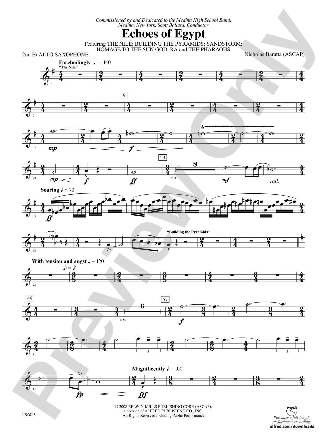 Echoes of Egypt: 2nd E-flat Alto Saxophone