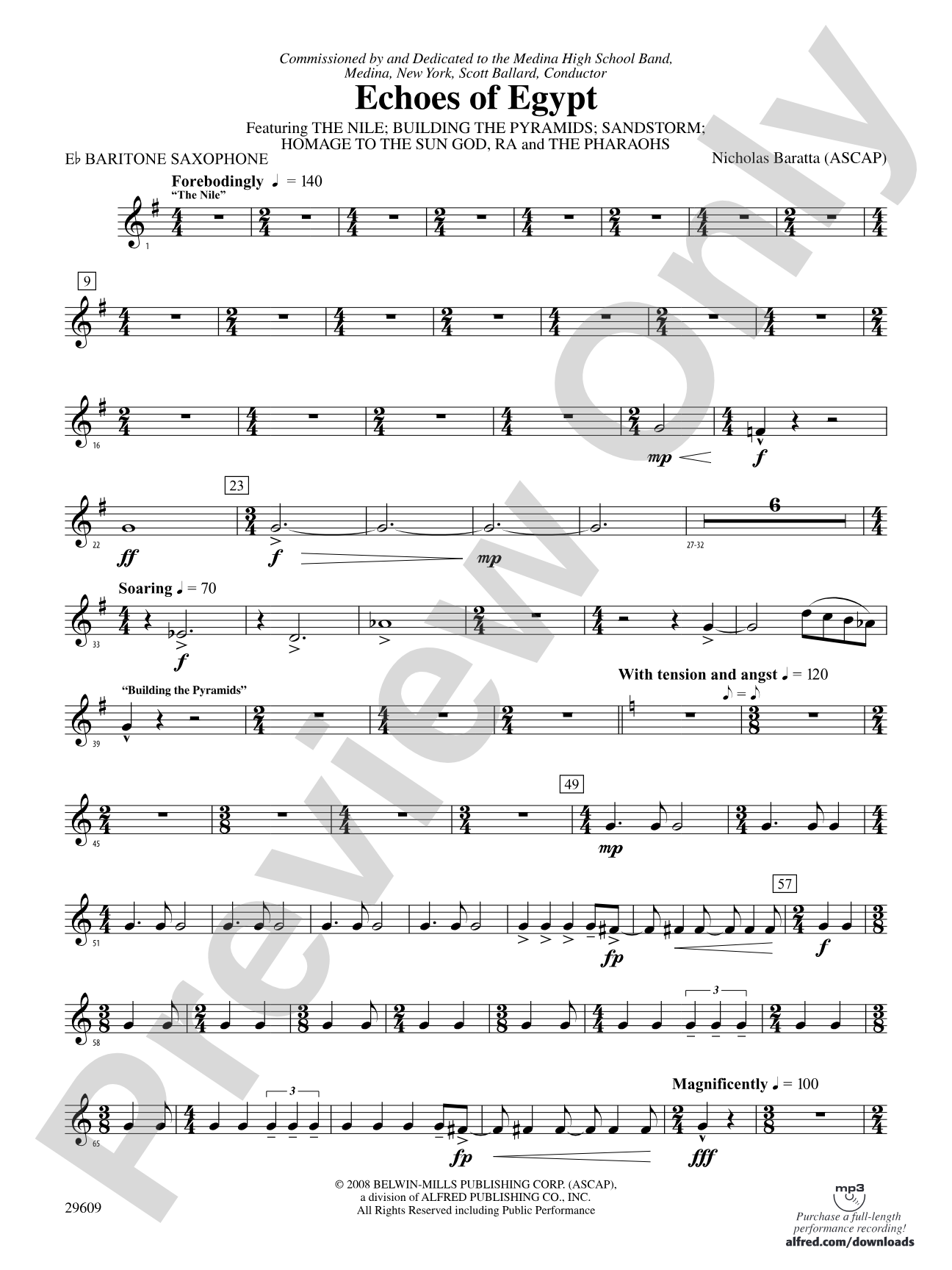 Echoes of Egypt: E-flat Baritone Saxophone