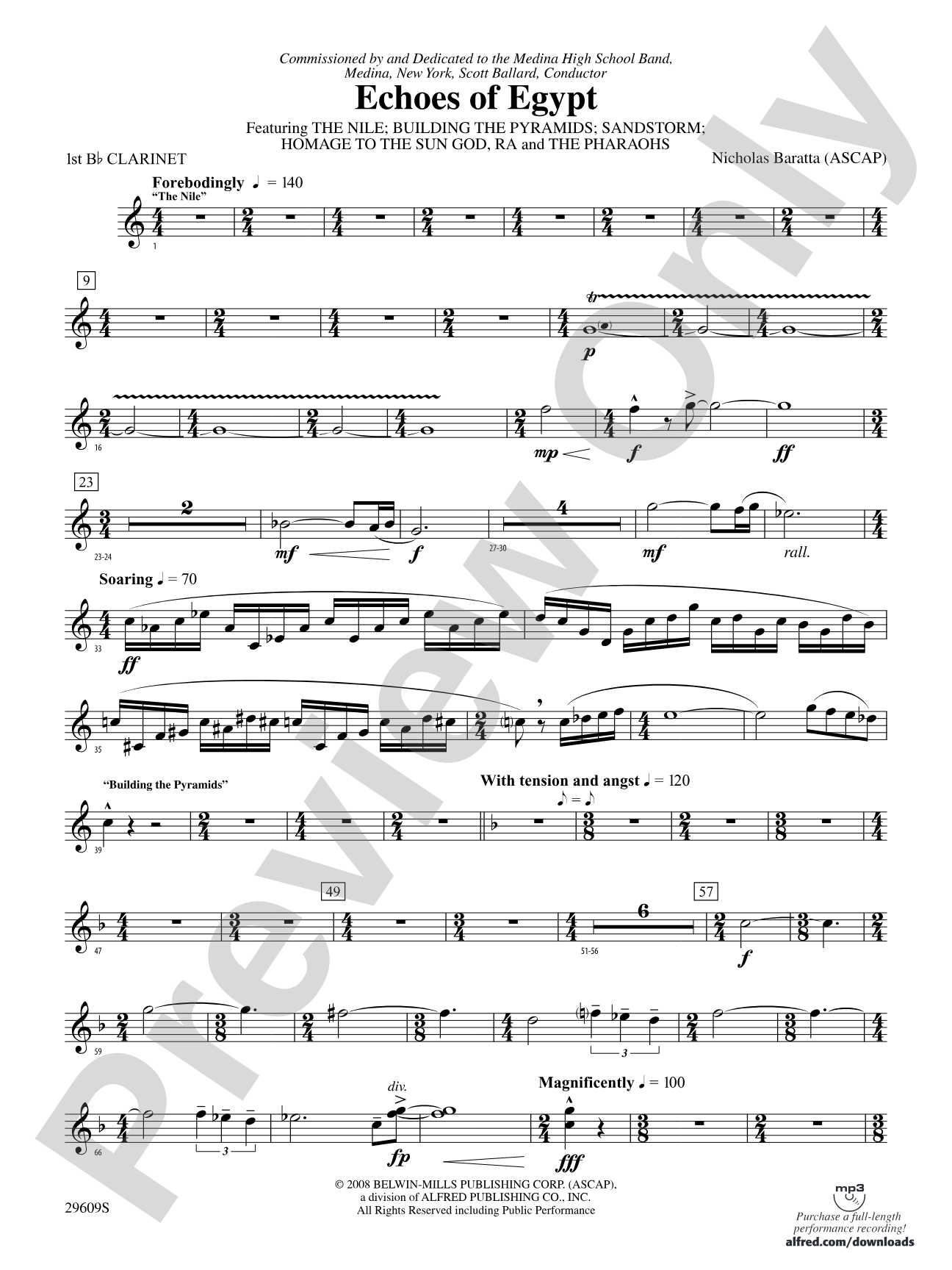 Echoes of Egypt: 1st B-flat Clarinet