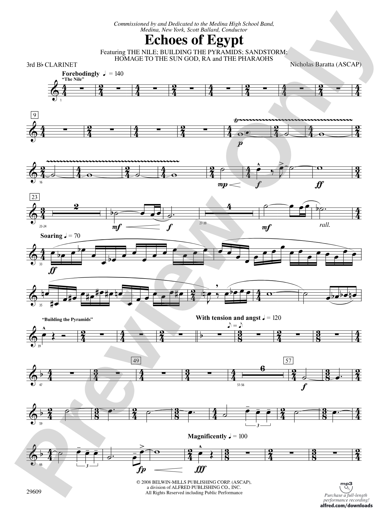 Echoes of Egypt: 3rd B-flat Clarinet