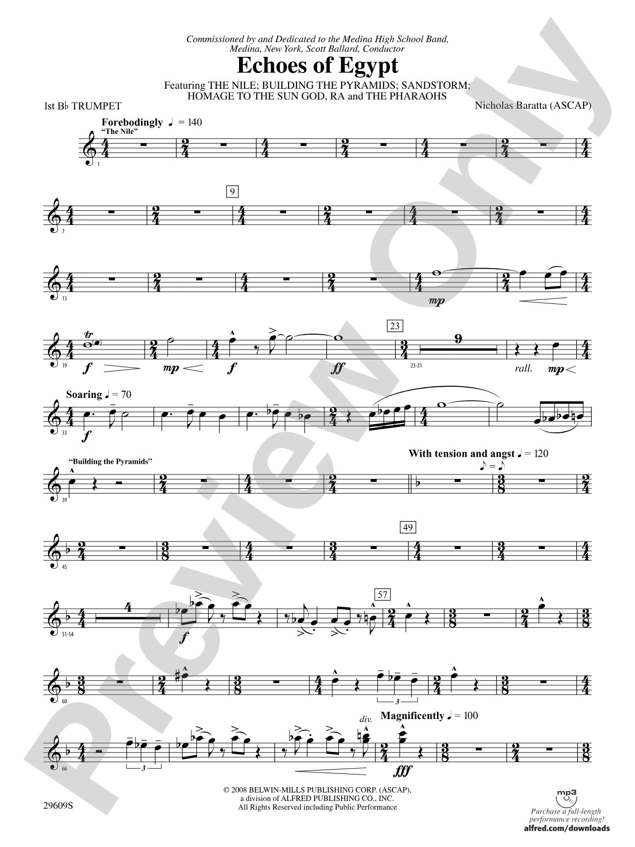 Echoes of Egypt: 1st B-flat Trumpet