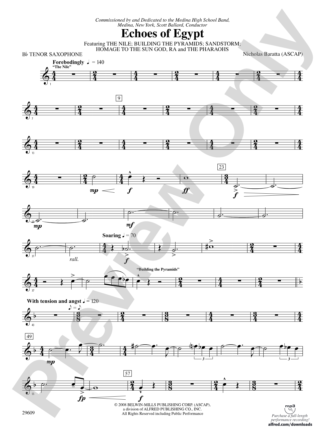 Echoes of Egypt: B-flat Tenor Saxophone