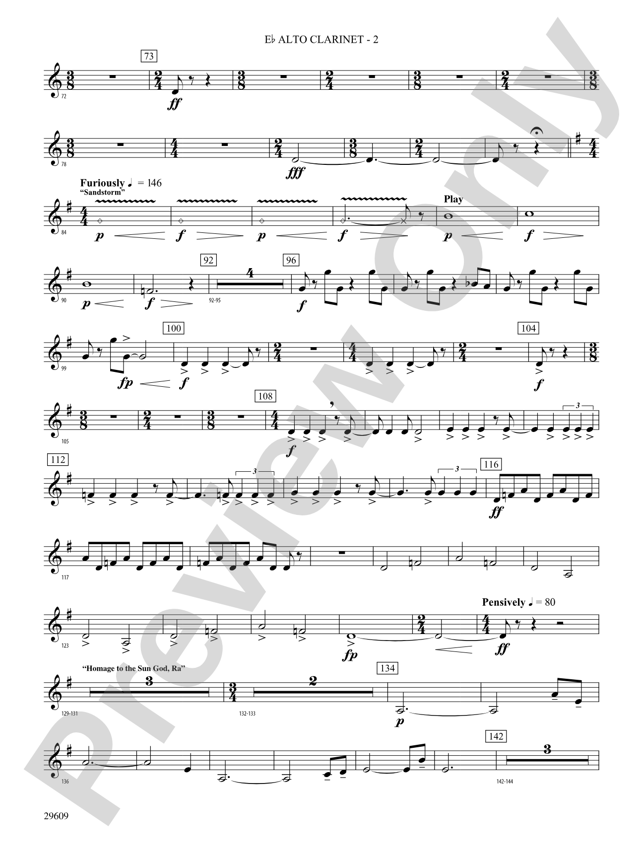 Echoes of Egypt: (wp) E-flat Alto Clarinet
