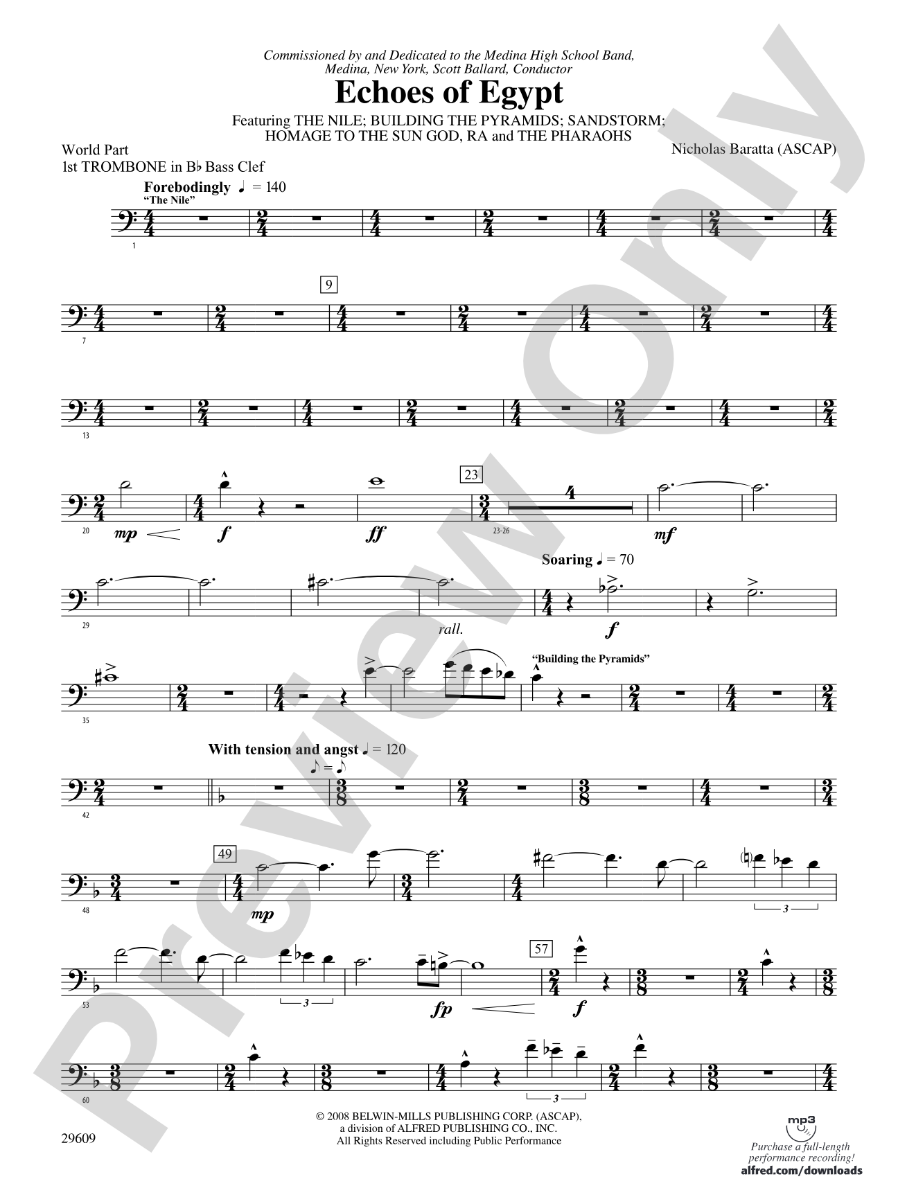 Echoes of Egypt: (wp) 1st B-flat Trombone B.C.