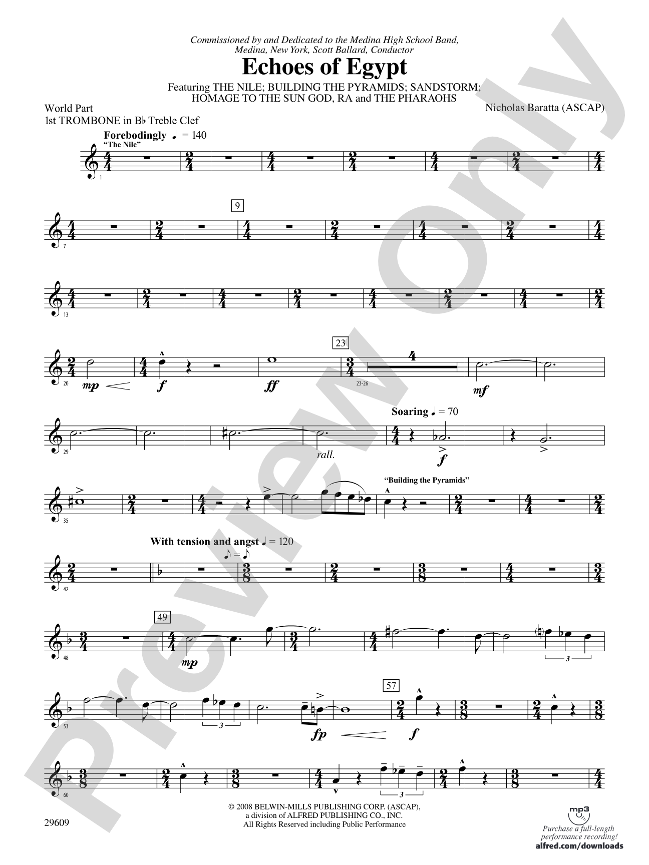 Echoes of Egypt: (wp) 1st B-flat Trombone T.C.