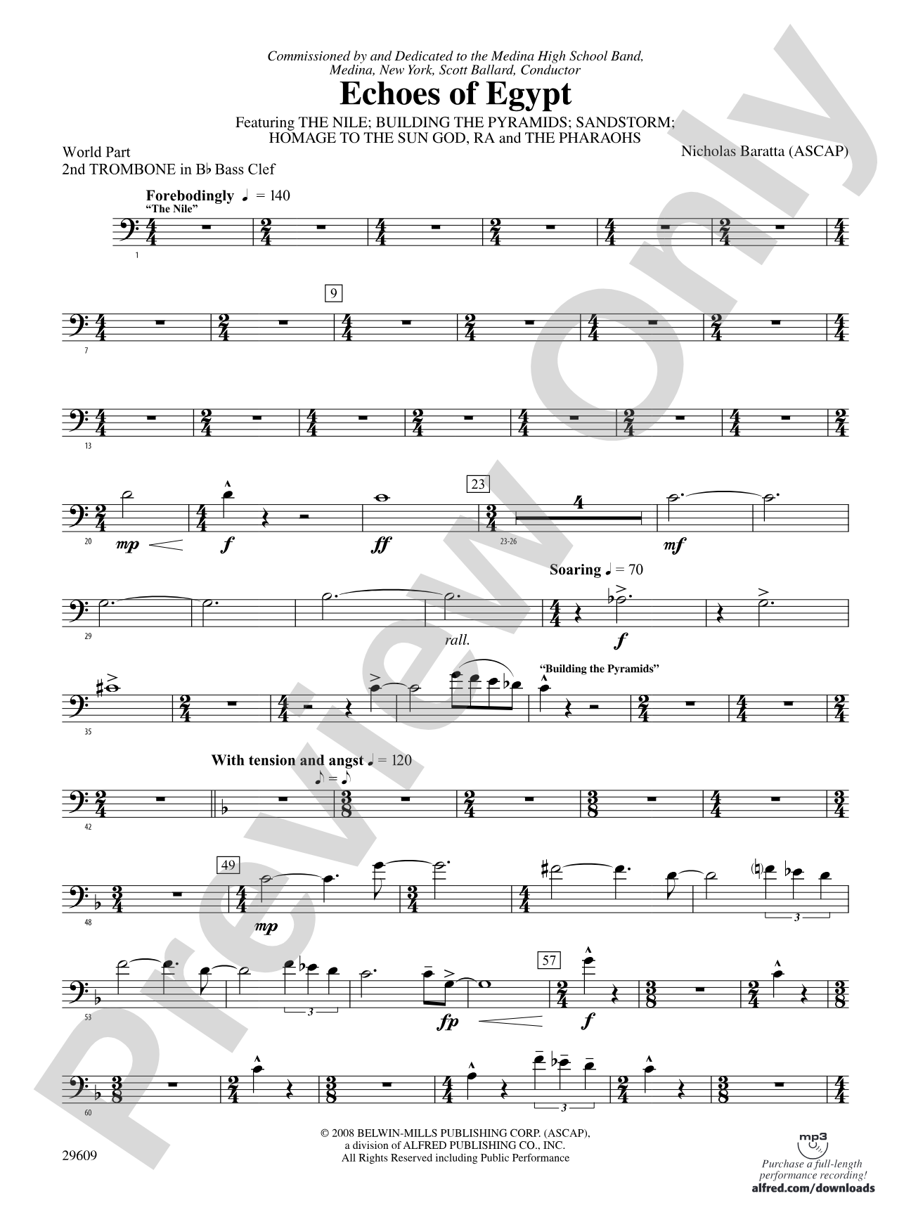 Echoes of Egypt: (wp) 2nd B-flat Trombone B.C.