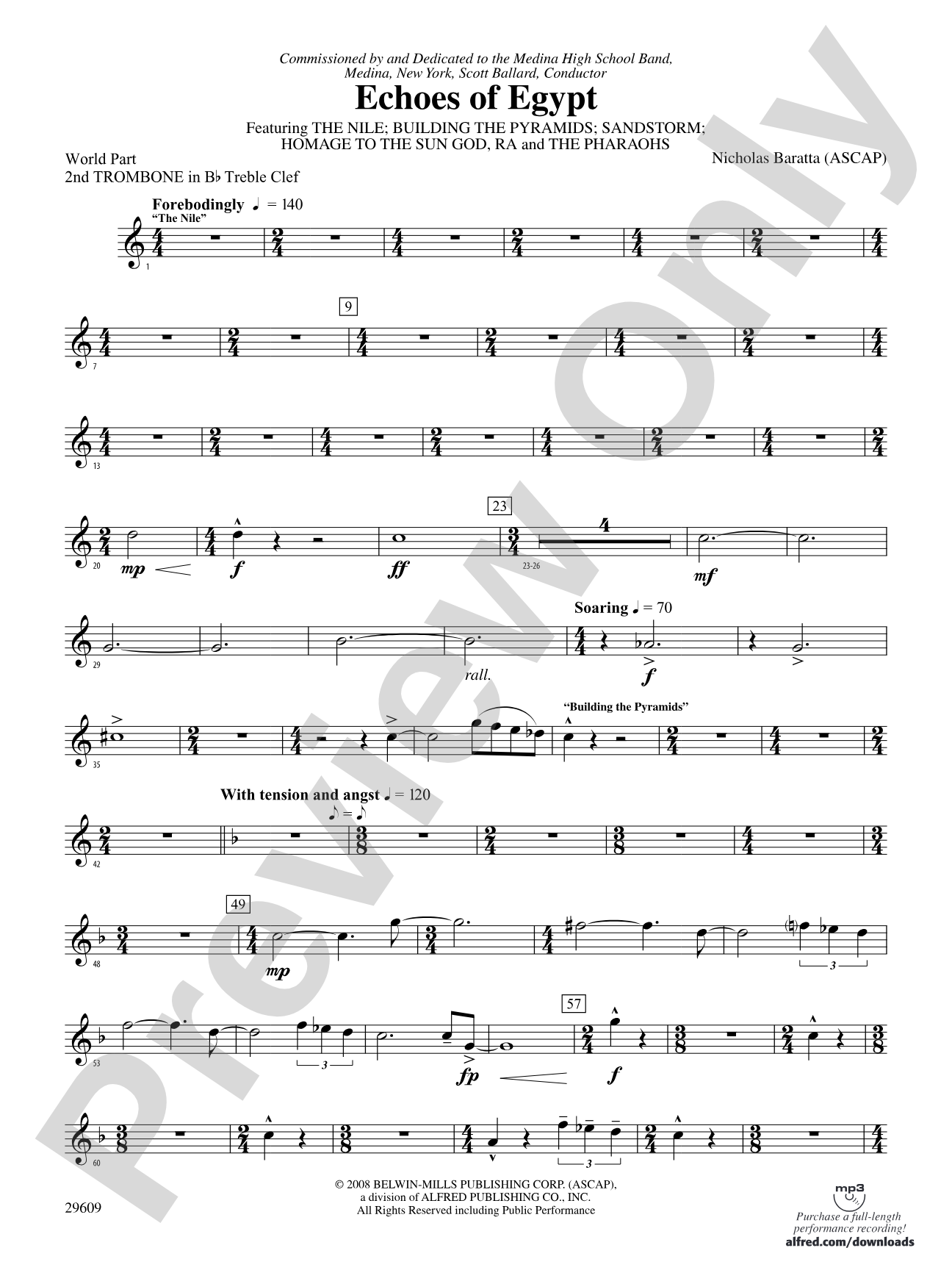 Echoes of Egypt: (wp) 2nd B-flat Trombone T.C.
