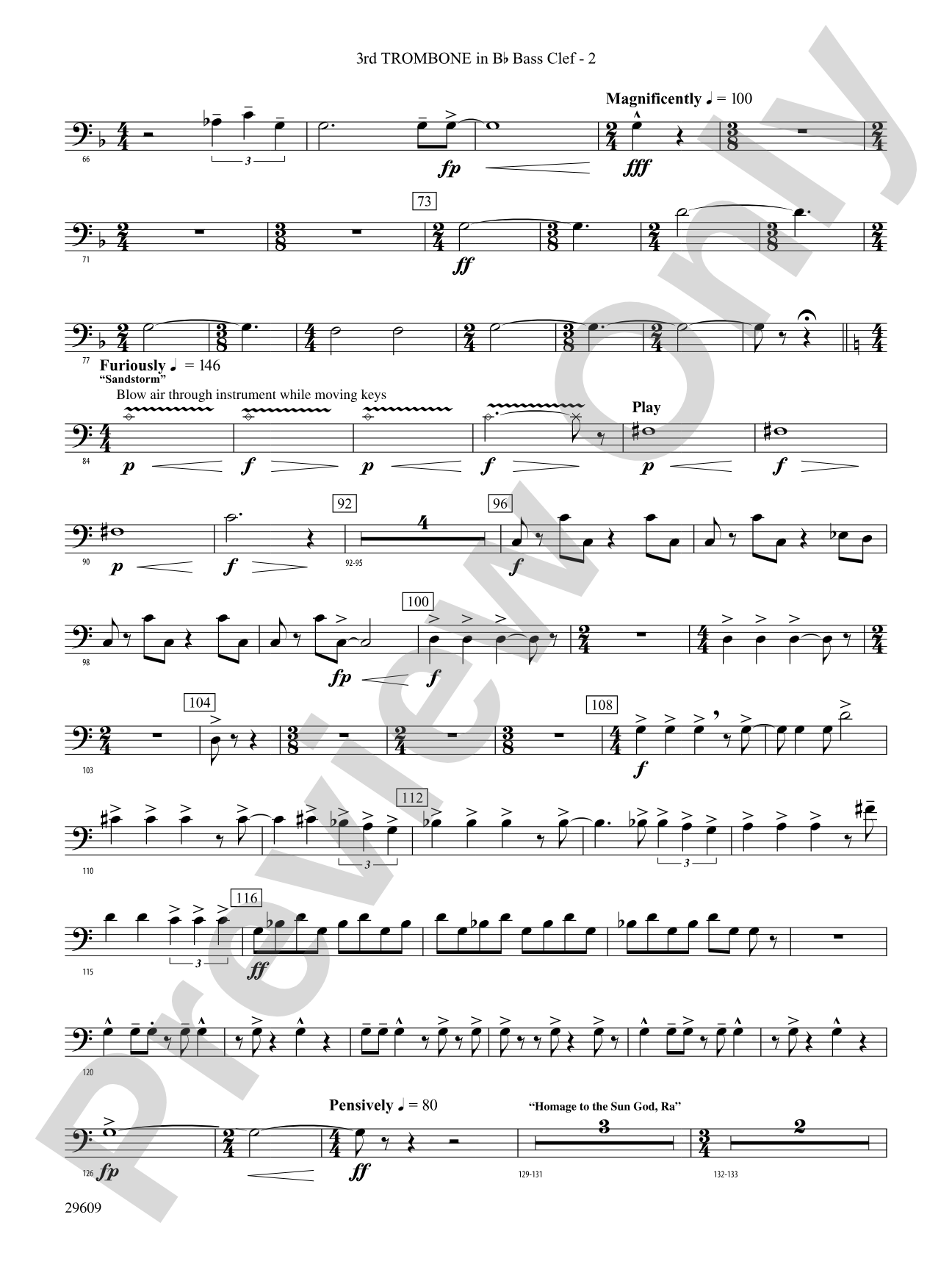 Echoes of Egypt: (wp) 3rd B-flat Trombone B.C.