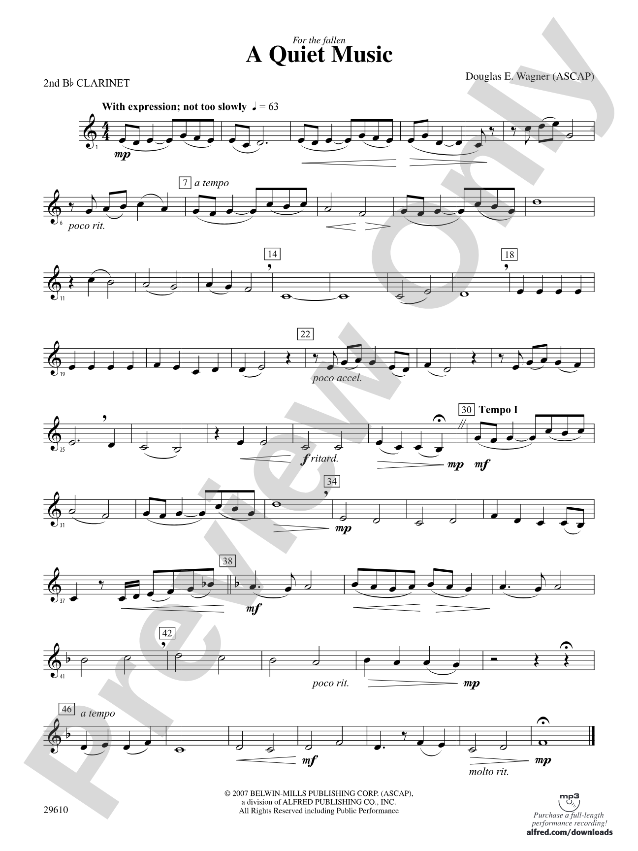 A Quiet Music: 2nd B-flat Clarinet