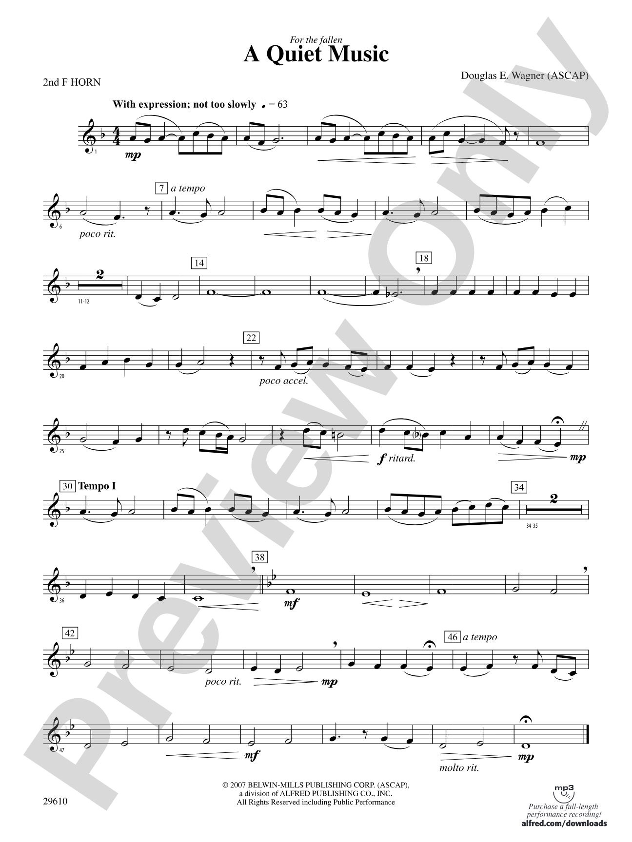 A Quiet Music: 2nd F Horn