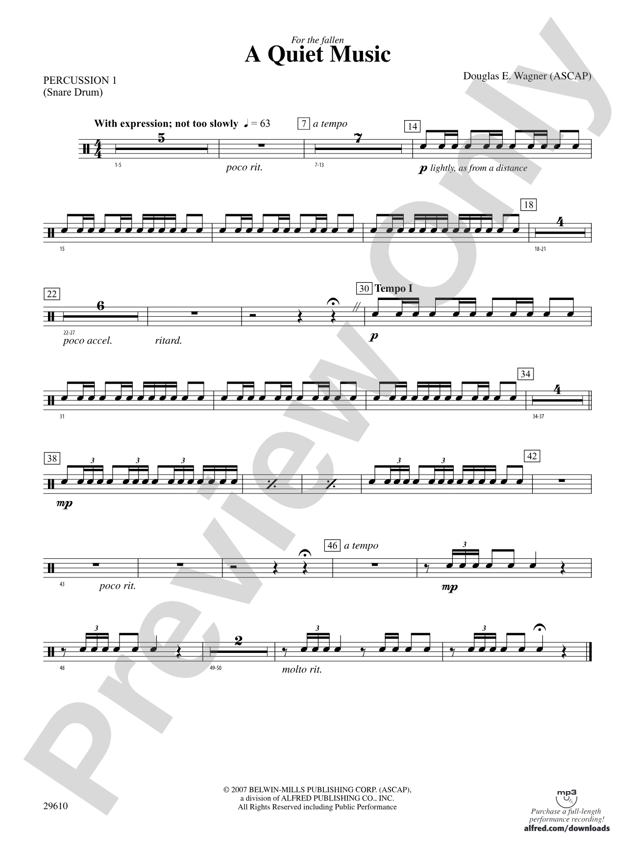 A Quiet Music: 1st Percussion