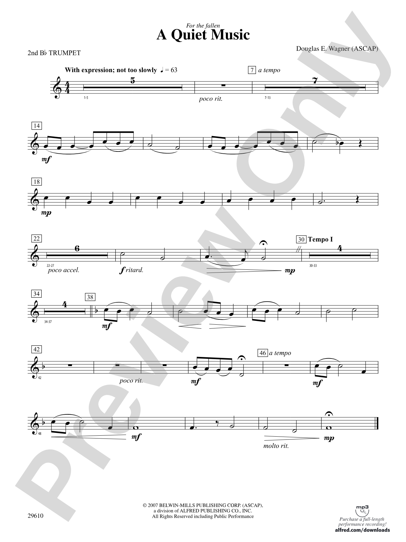 A Quiet Music: 2nd B-flat Trumpet