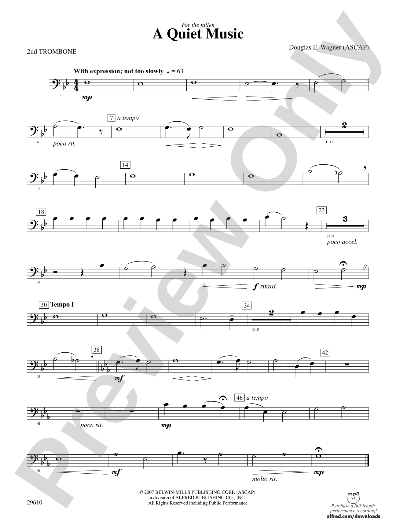 A Quiet Music: 2nd Trombone