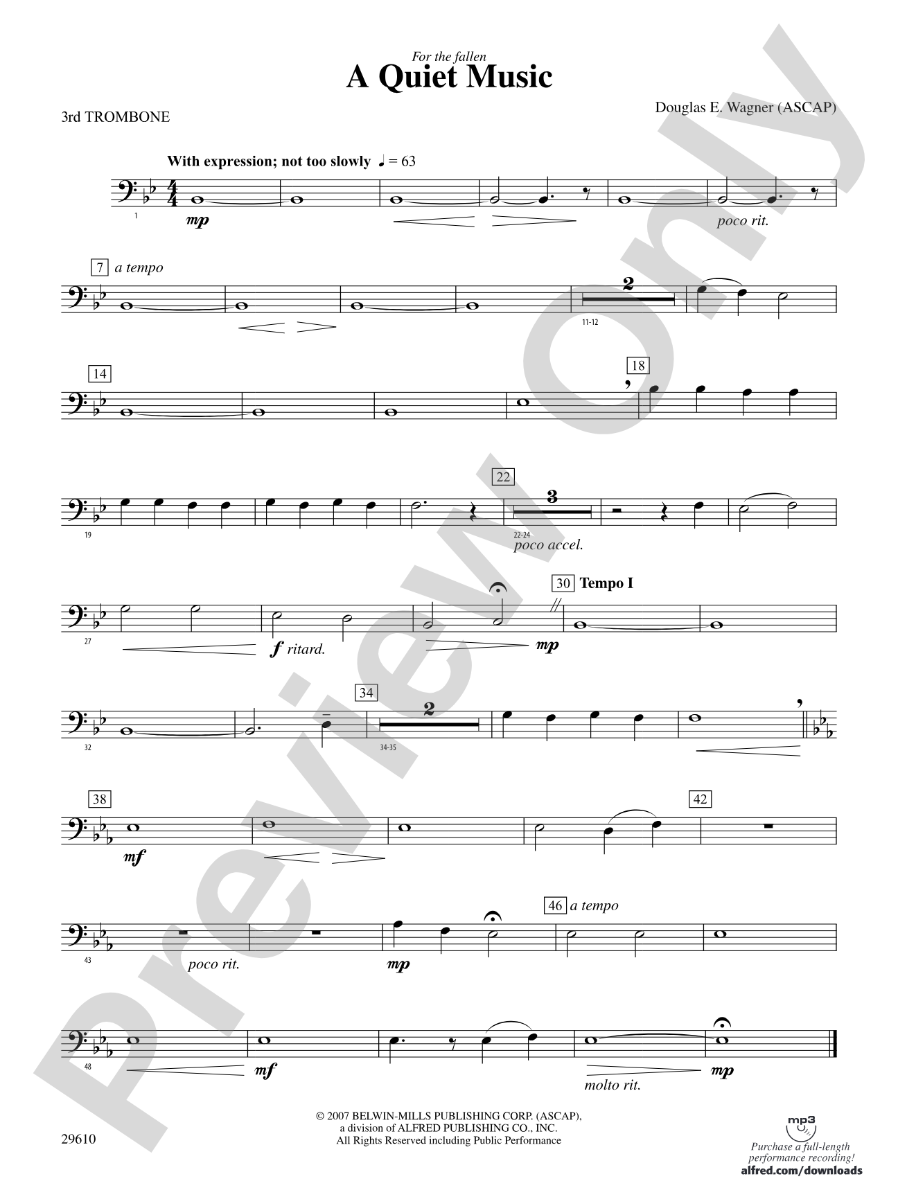 A Quiet Music: 3rd Trombone