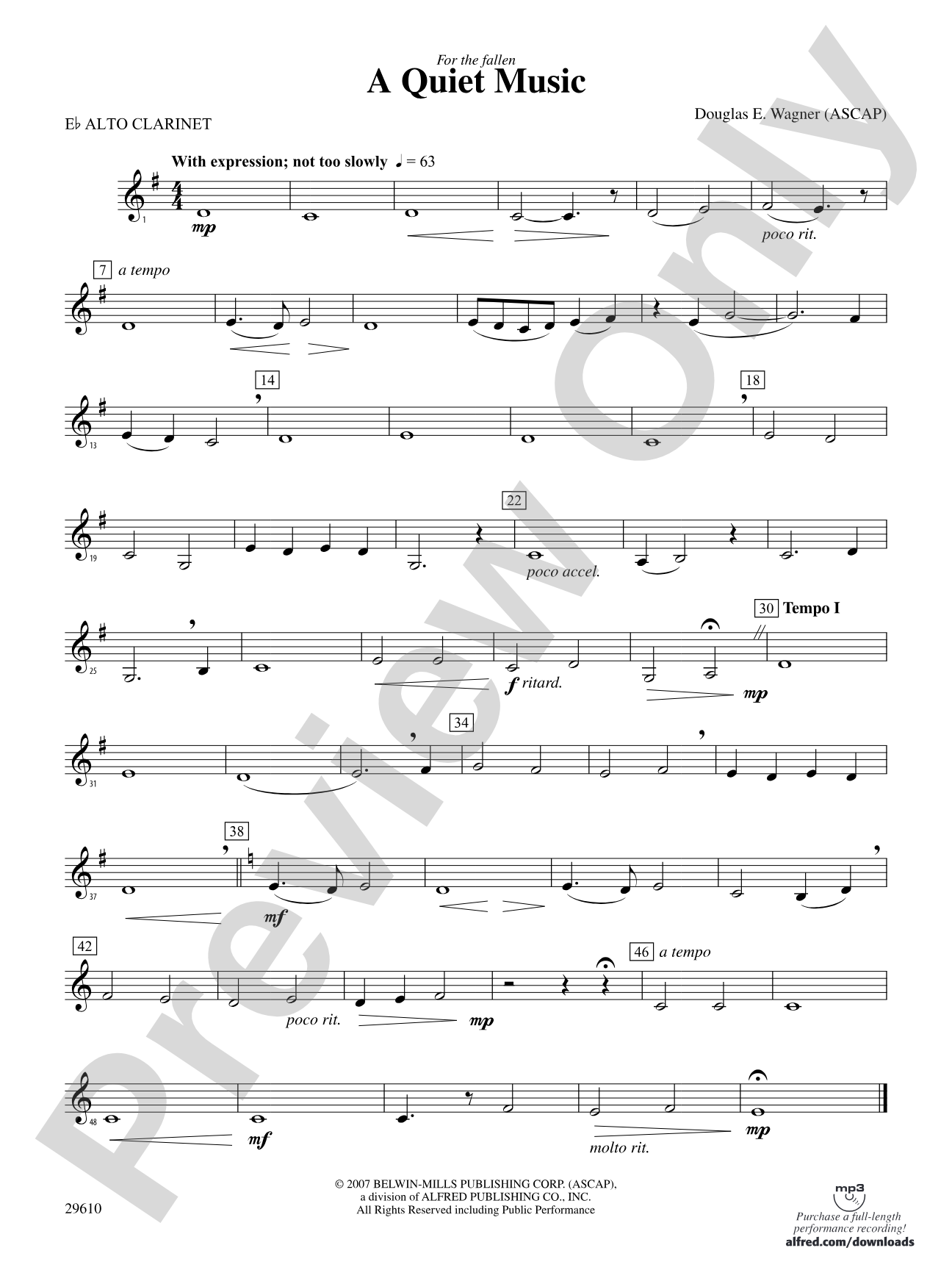 A Quiet Music: (wp) E-flat Alto Clarinet