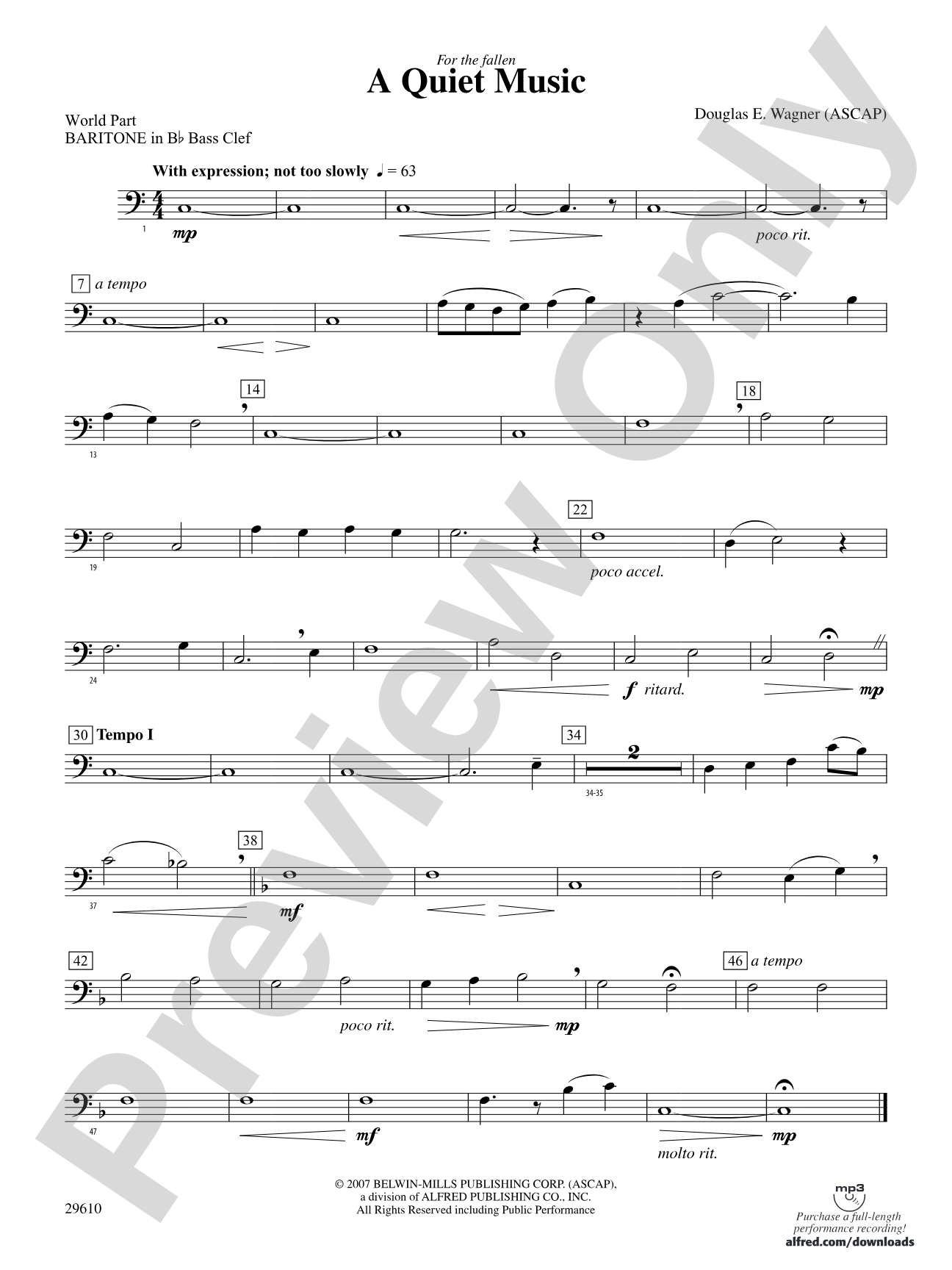 A Quiet Music: (wp) B-flat Baritone B.C.