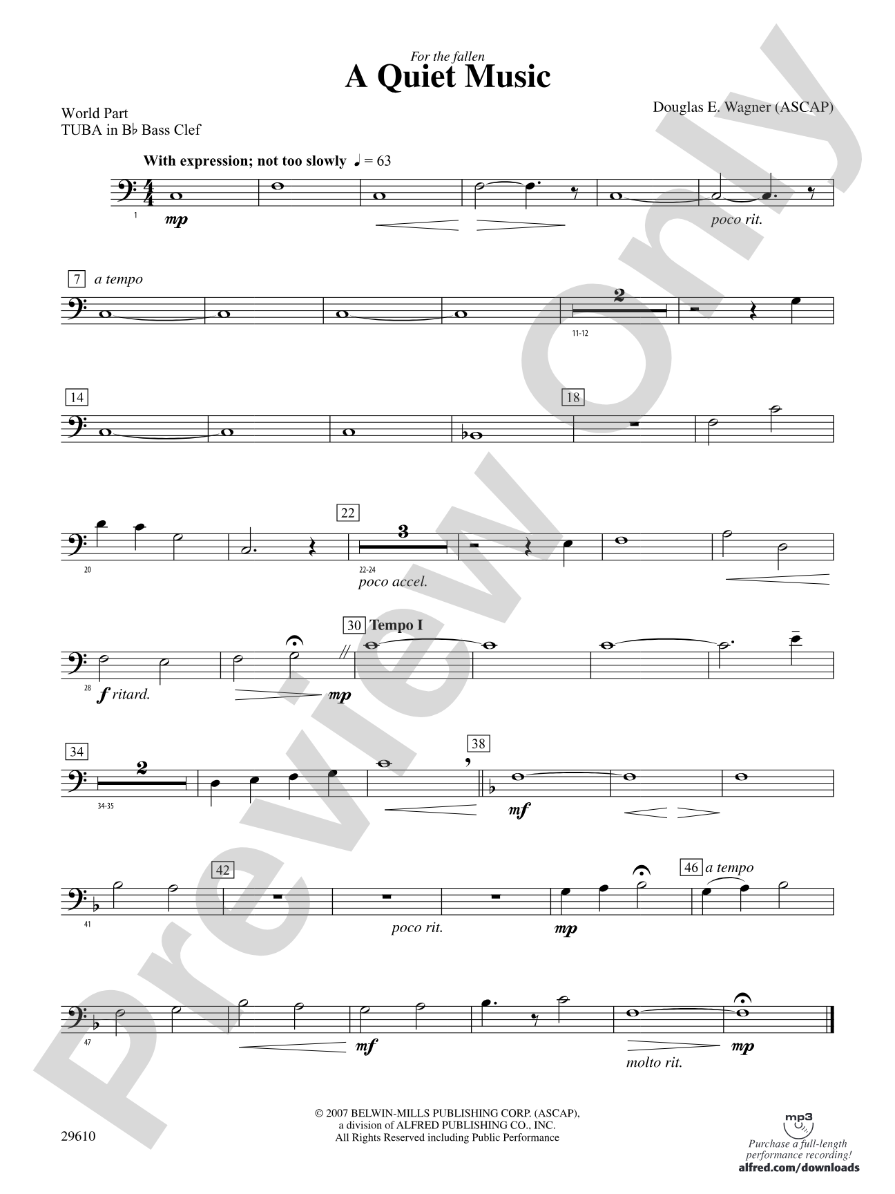A Quiet Music: (wp) B-flat Tuba B.C.