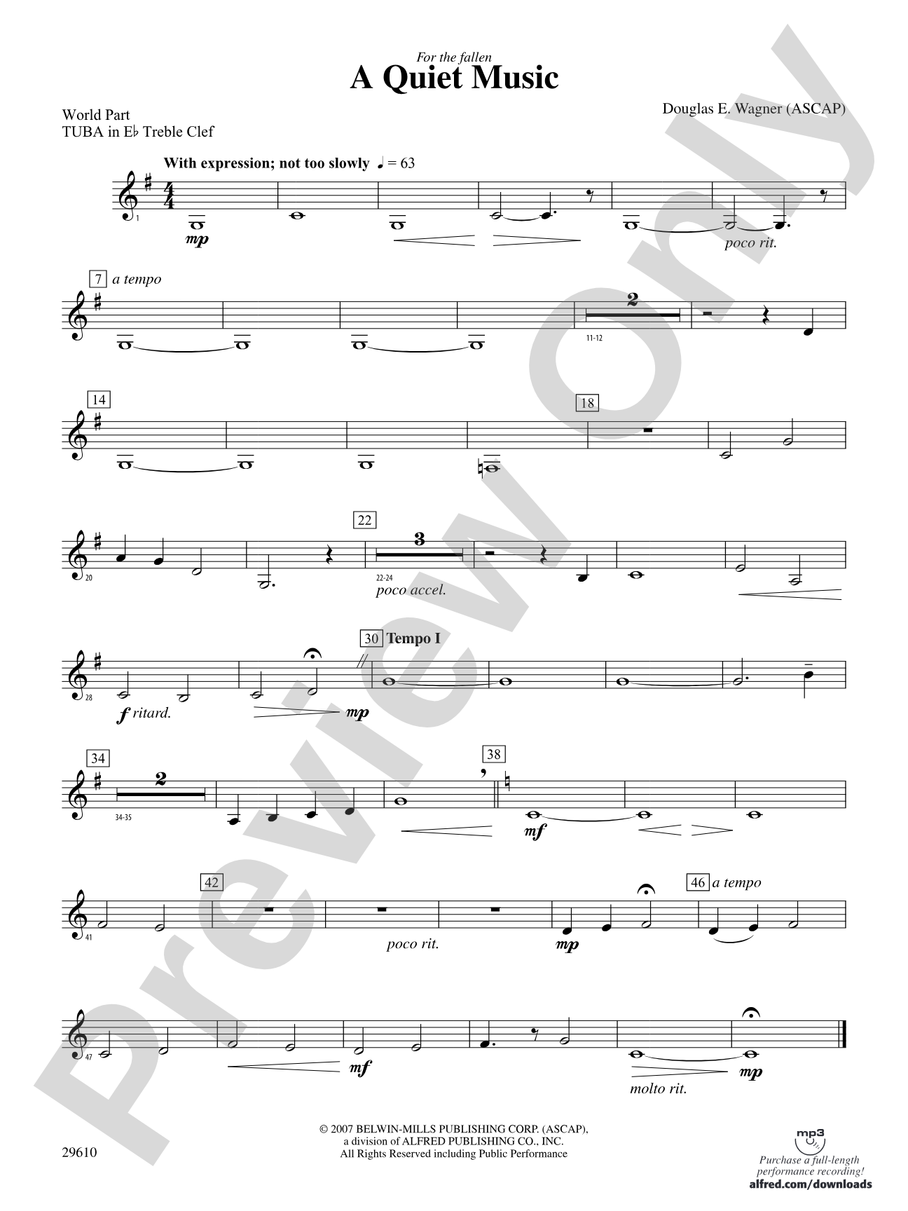 A Quiet Music: (wp) E-flat Tuba T.C.