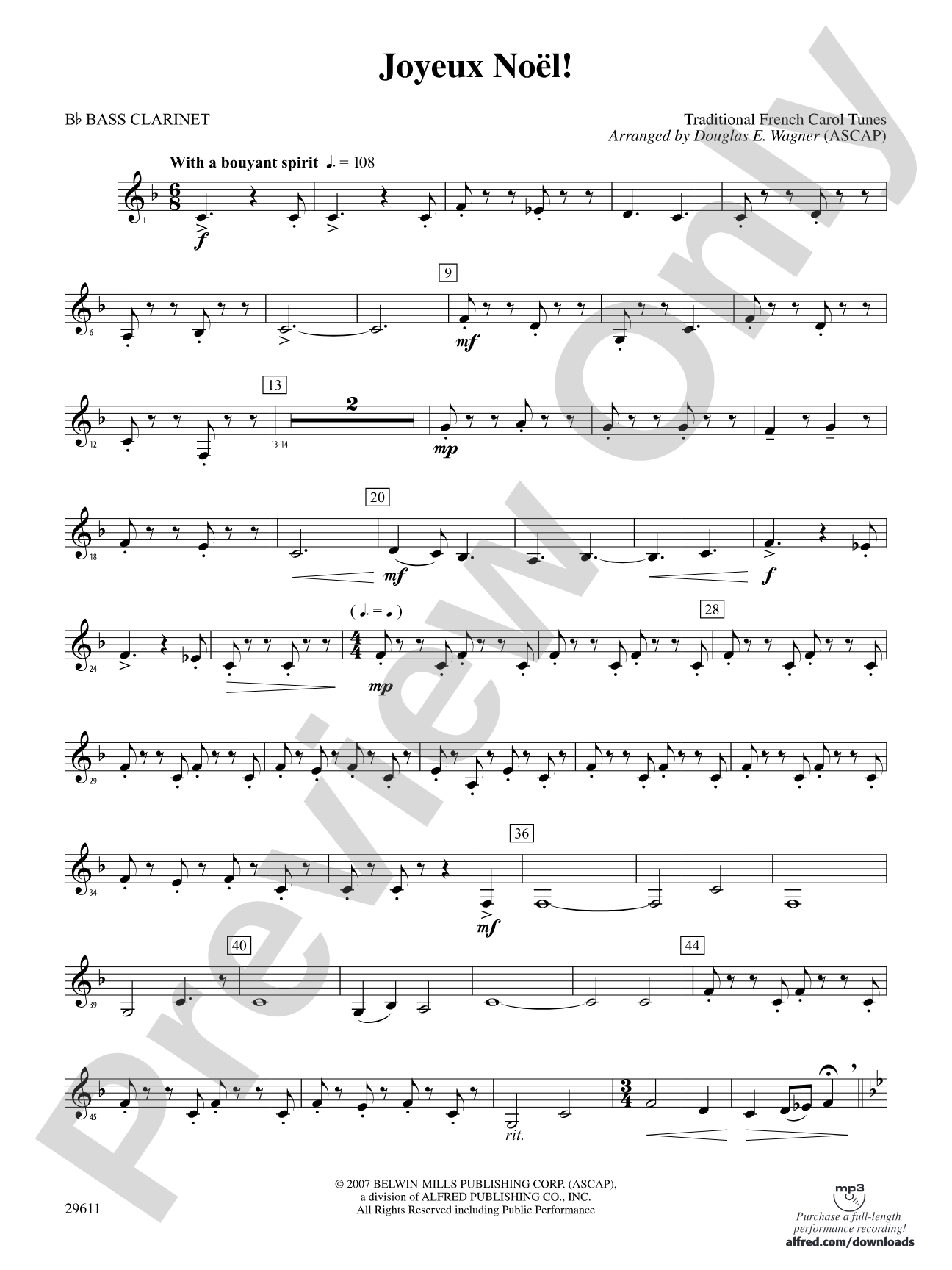 Joyeux Noël!: B-flat Bass Clarinet
