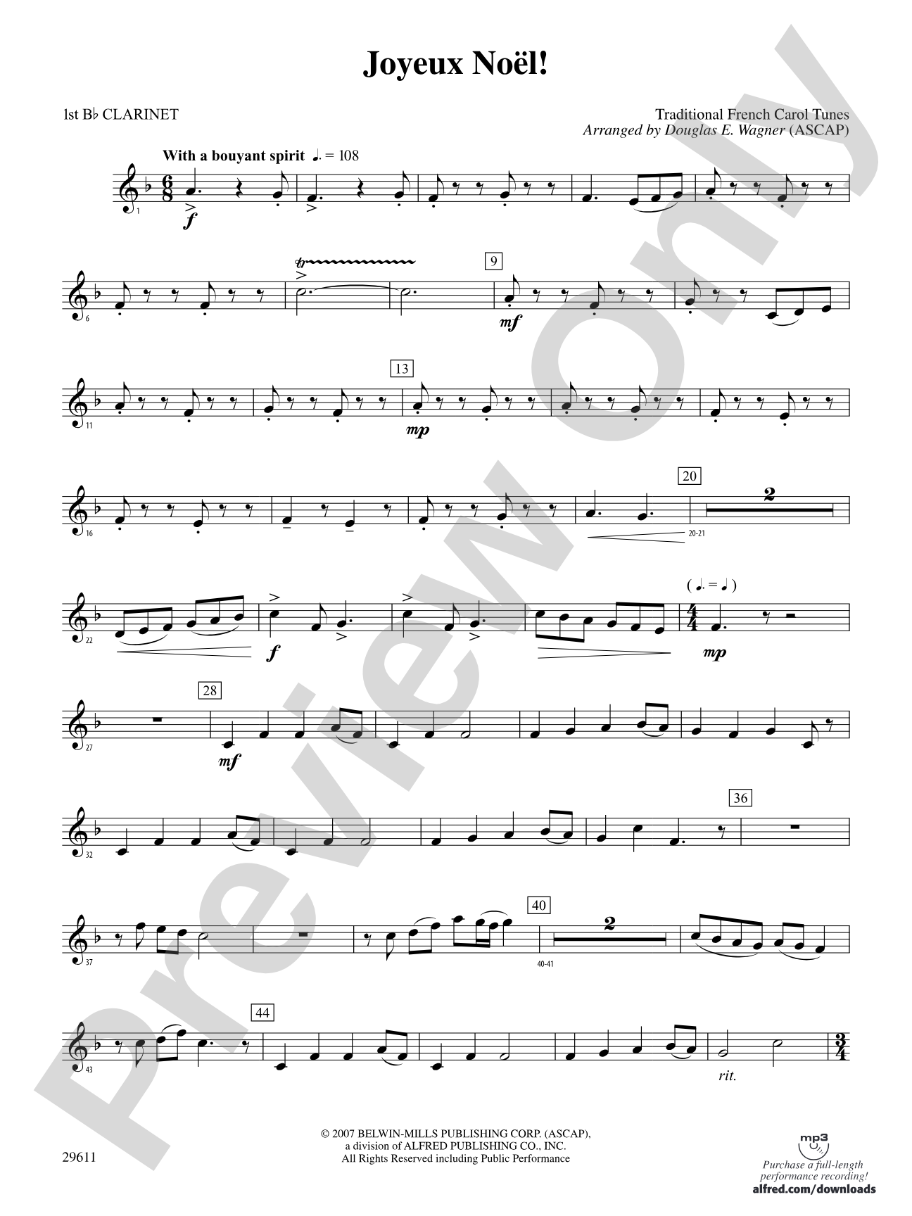 Joyeux Noël!: 1st B-flat Clarinet