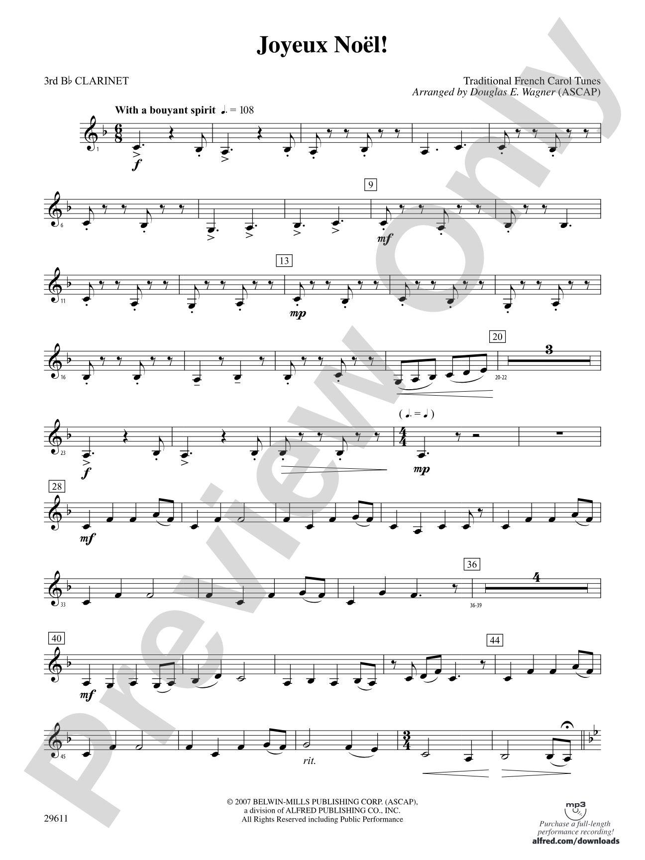 Joyeux Noël!: 3rd B-flat Clarinet