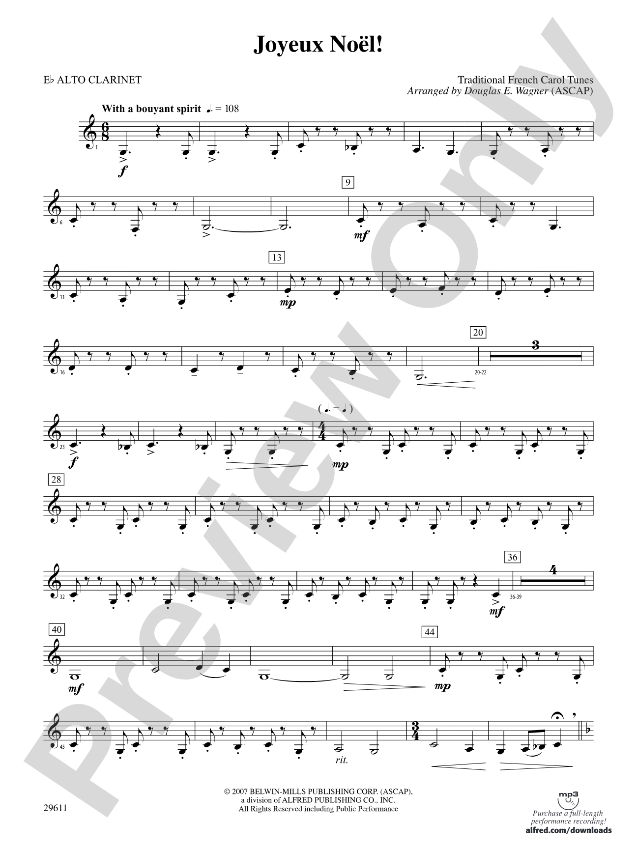 Joyeux Noël!: (wp) E-flat Alto Clarinet