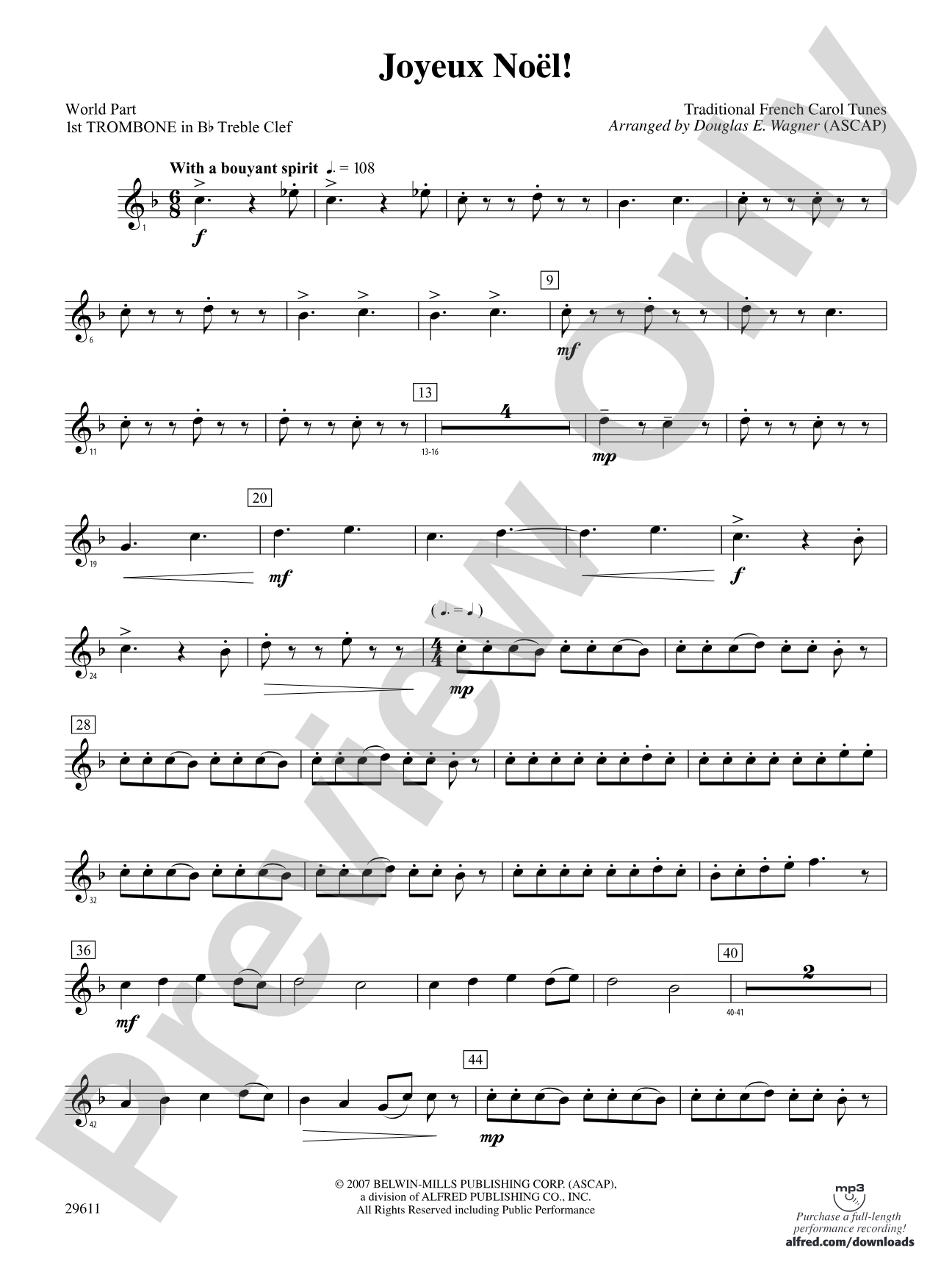 Joyeux Noël!: (wp) 1st B-flat Trombone T.C.