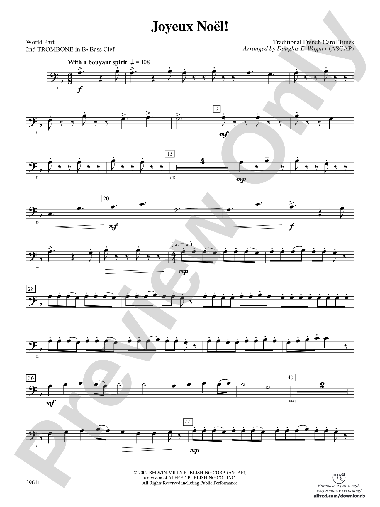 Joyeux Noël!: (wp) 2nd B-flat Trombone B.C.