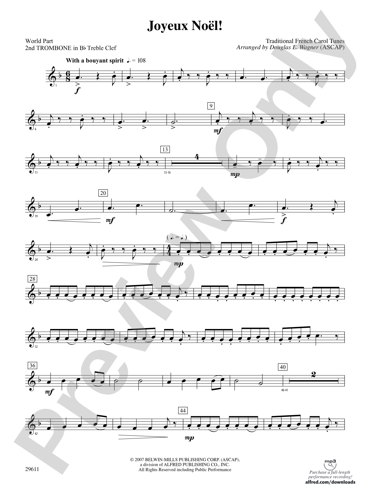 Joyeux Noël!: (wp) 2nd B-flat Trombone T.C.