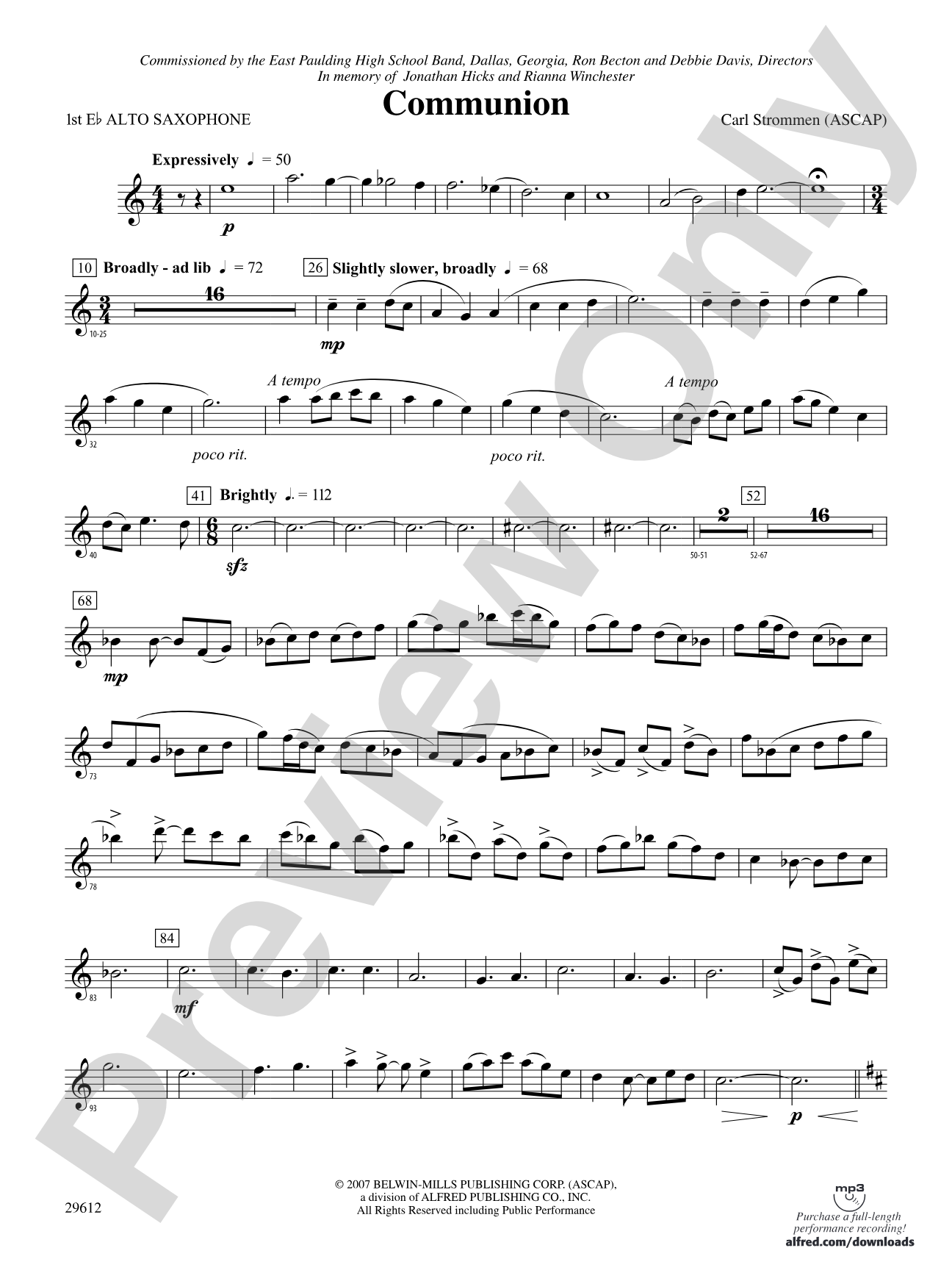 Communion: E-flat Alto Saxophone