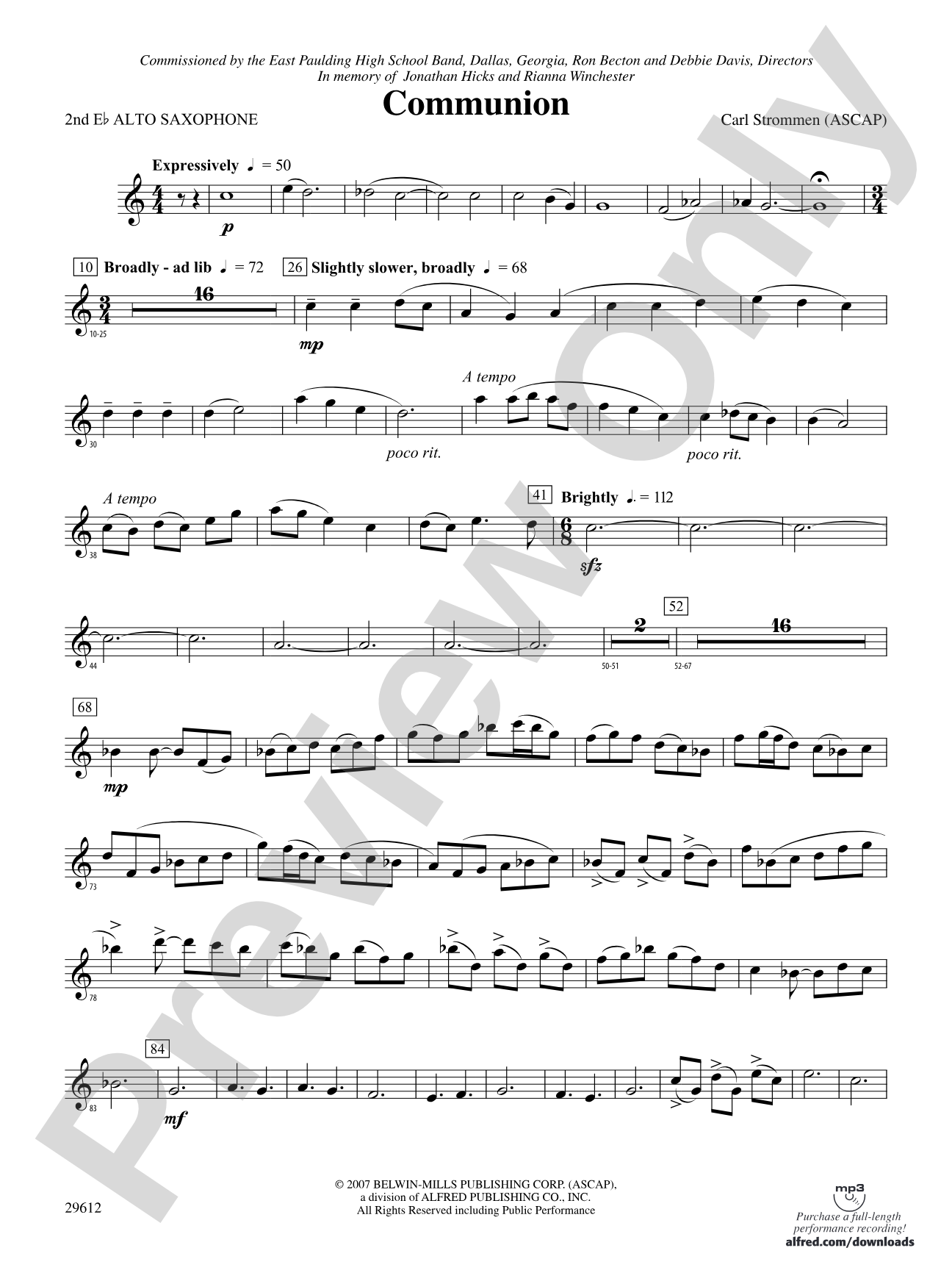 Communion: 2nd E-flat Alto Saxophone