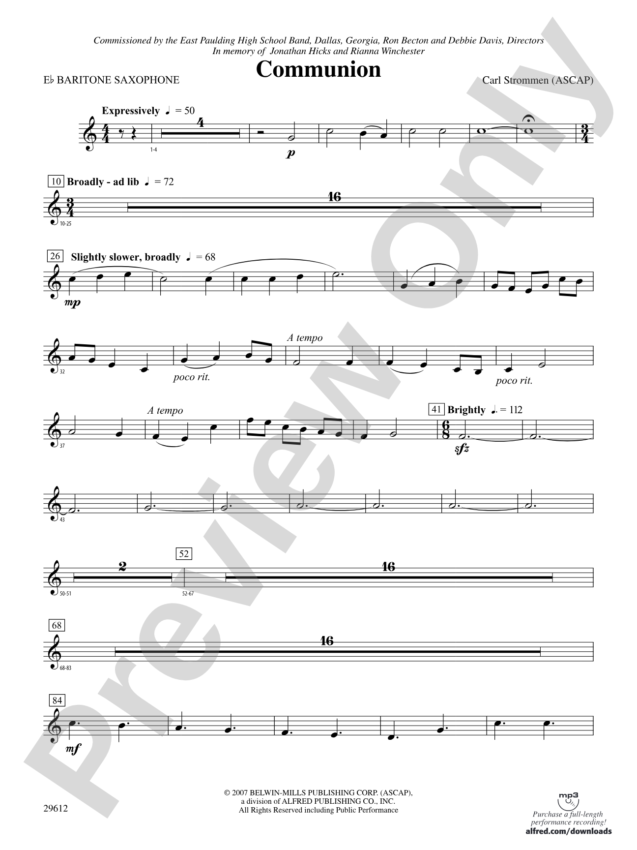Communion: E-flat Baritone Saxophone