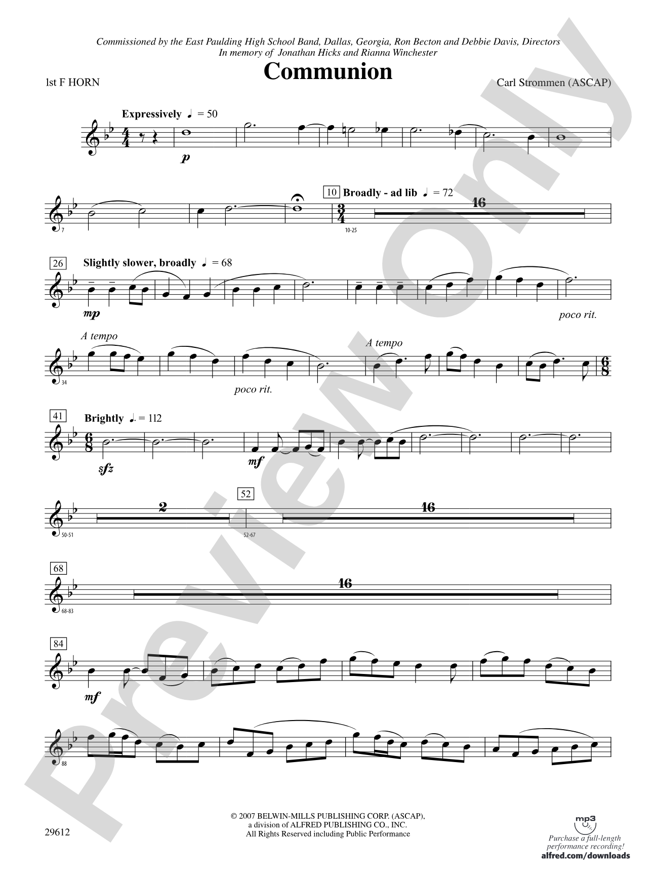 Communion: 1st F Horn