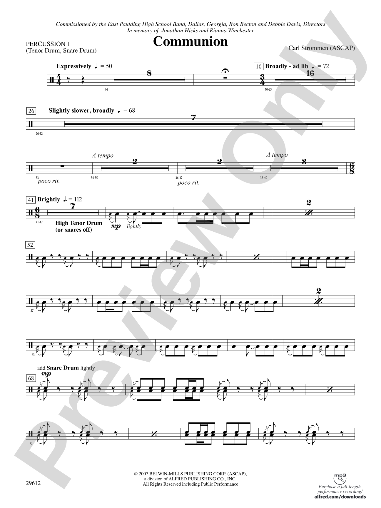 Communion: 1st Percussion