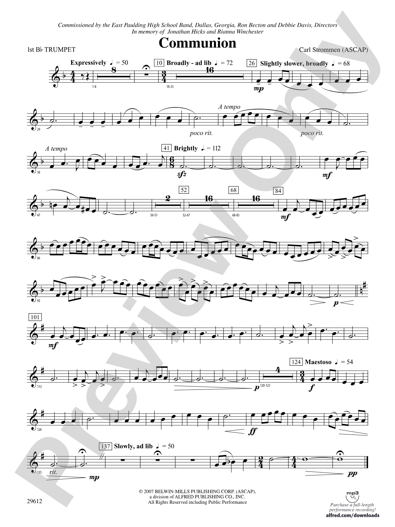 Communion: 1st B-flat Trumpet