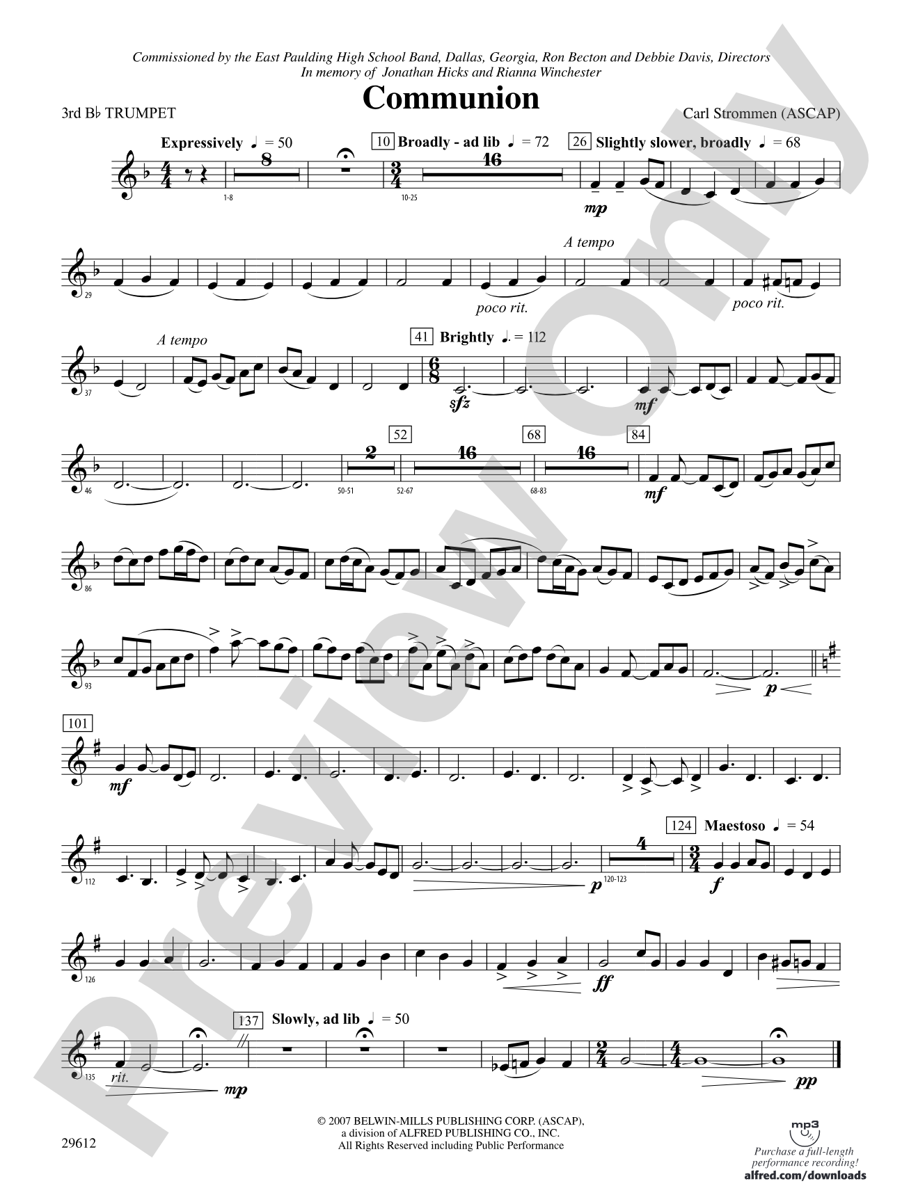 Communion: 3rd B-flat Trumpet