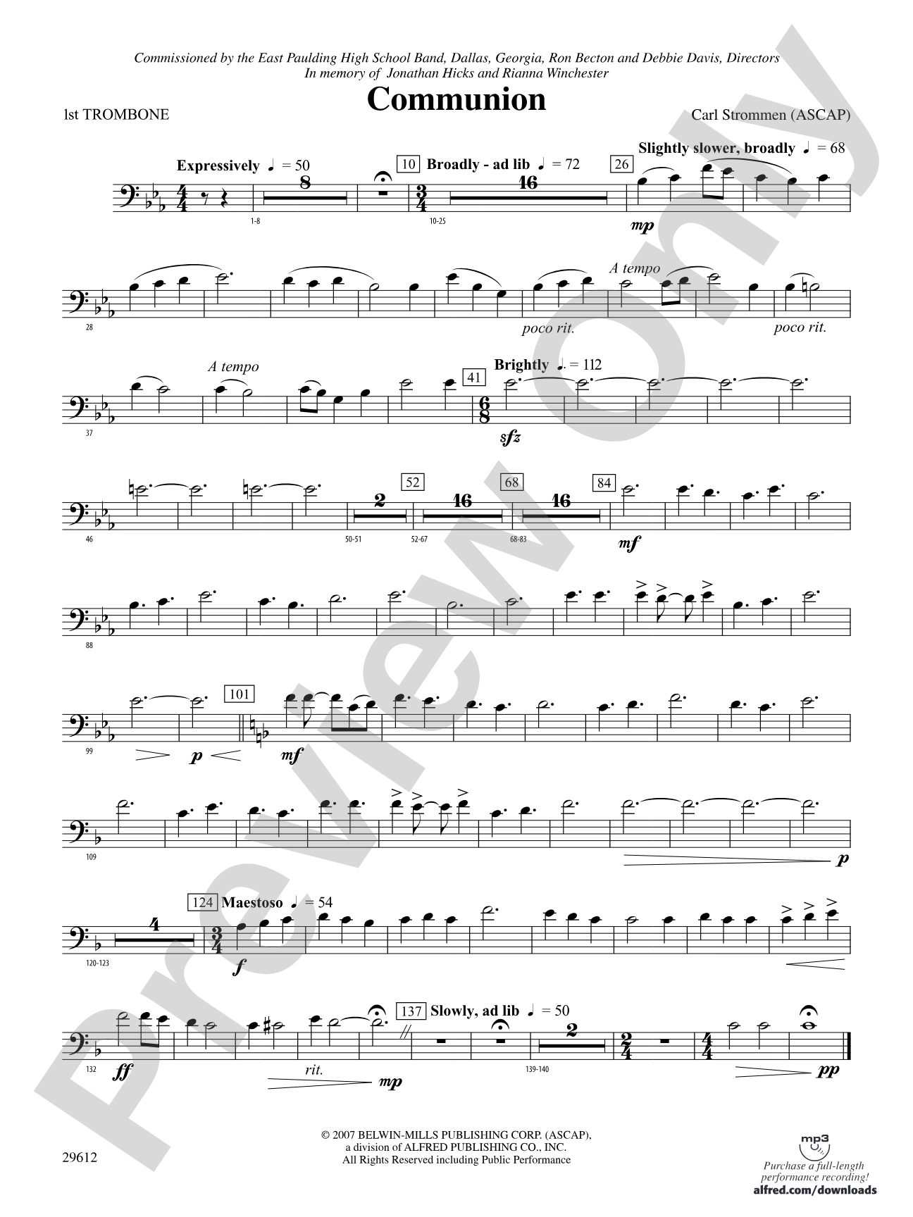 Communion: 1st Trombone