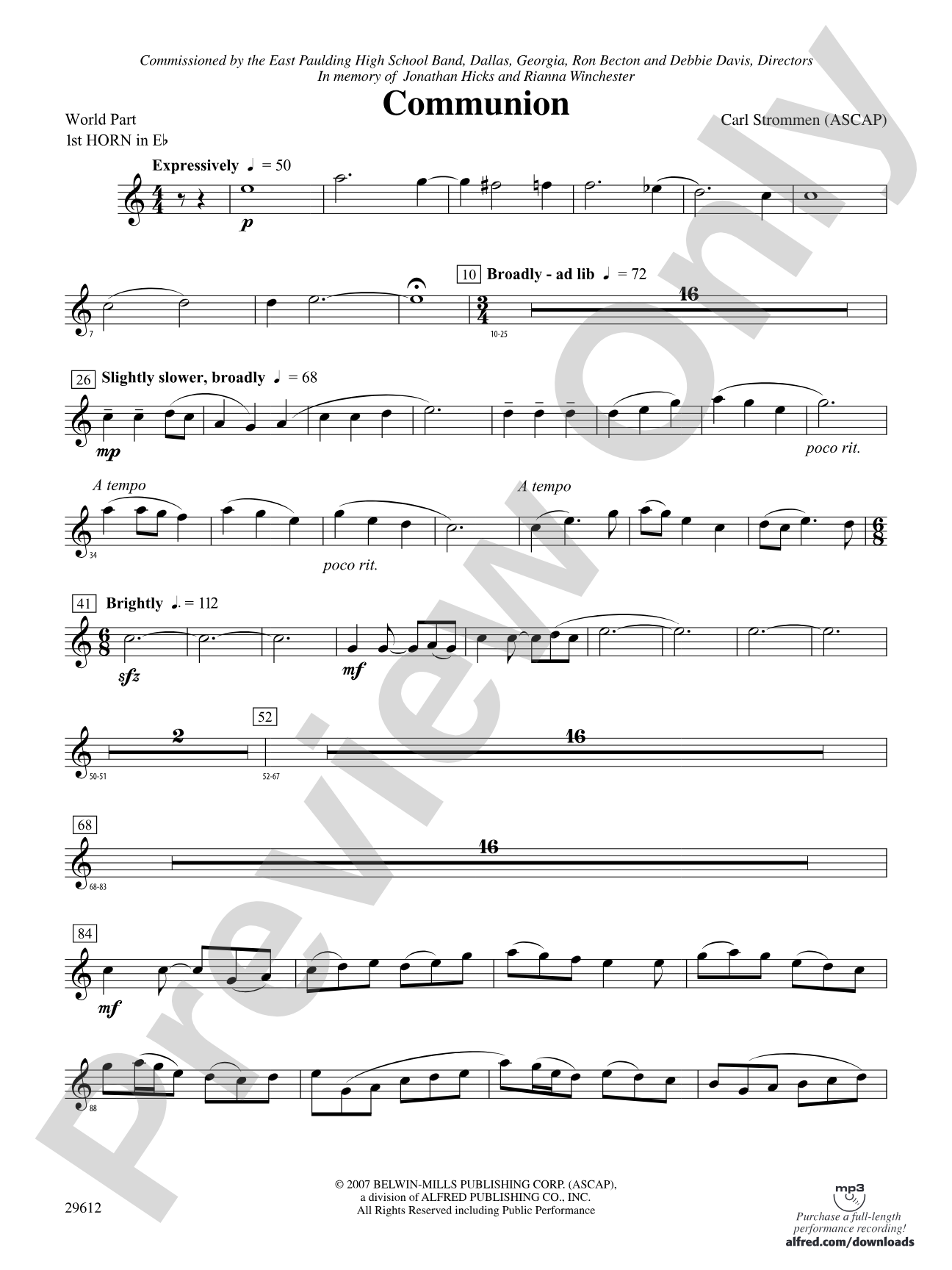 Communion: (wp) 1st Horn in E-flat
